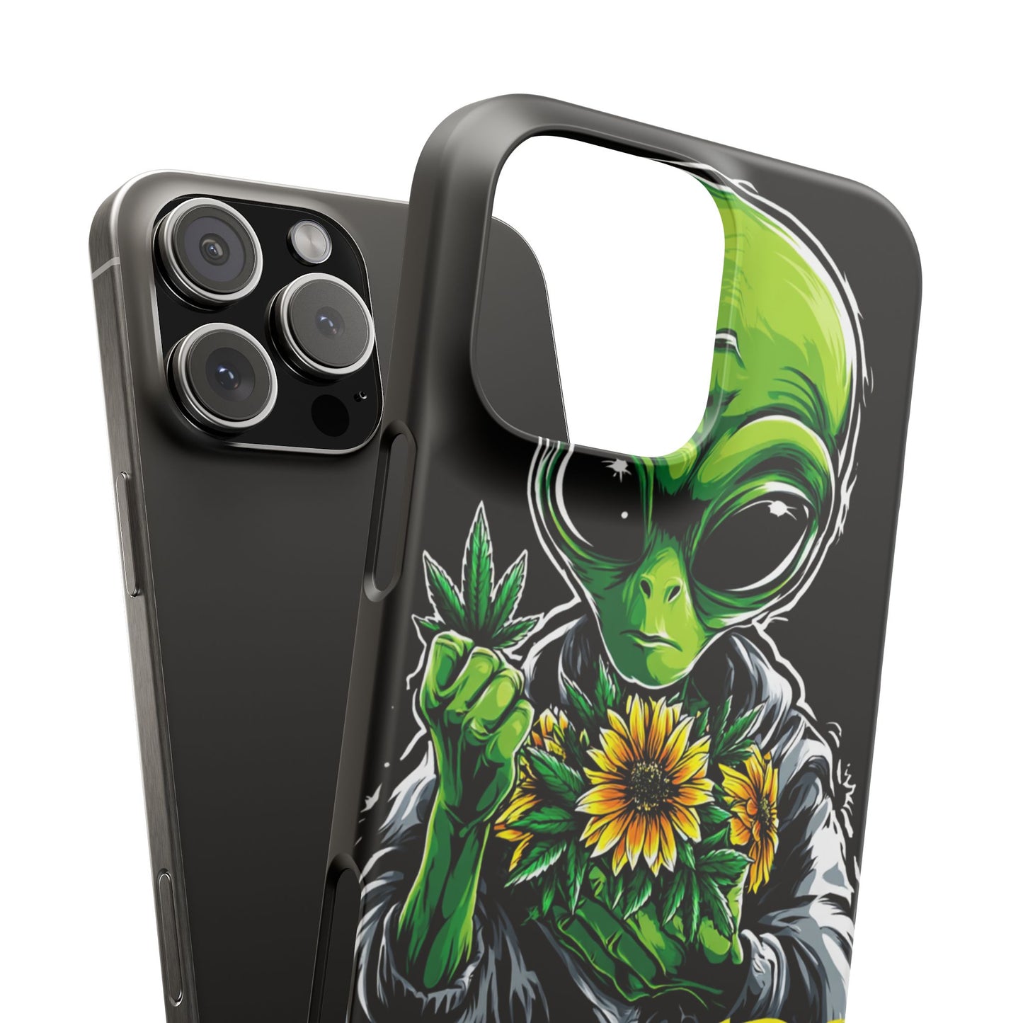Alien Floral Snap Cases, Fun Phone Case, Gifts for Sci-Fi Lovers, Cute Alien Decor, Unique Tech Accessories