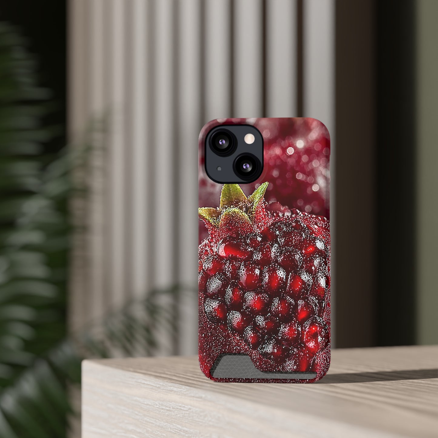 Pomegranate Phone Case with Card Holder, Durable Cover for Vegan Lovers, Fun Gift for Fruit Enthusiasts, Cute Accessory for Everyday Use