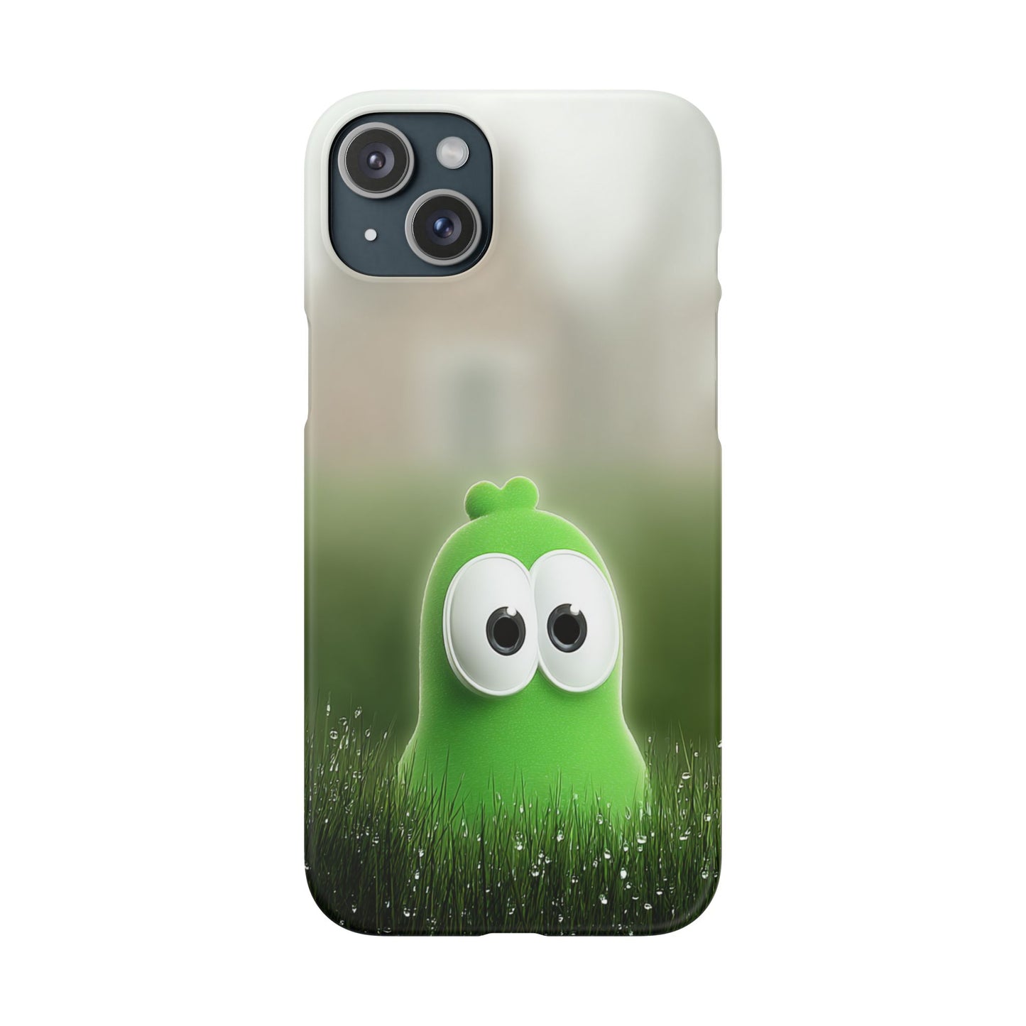 Cute Green Creature Phone Case, Snap Cases, Green Monster Phone Cover, Fun Phone Accessory, Playful Gift for Kids