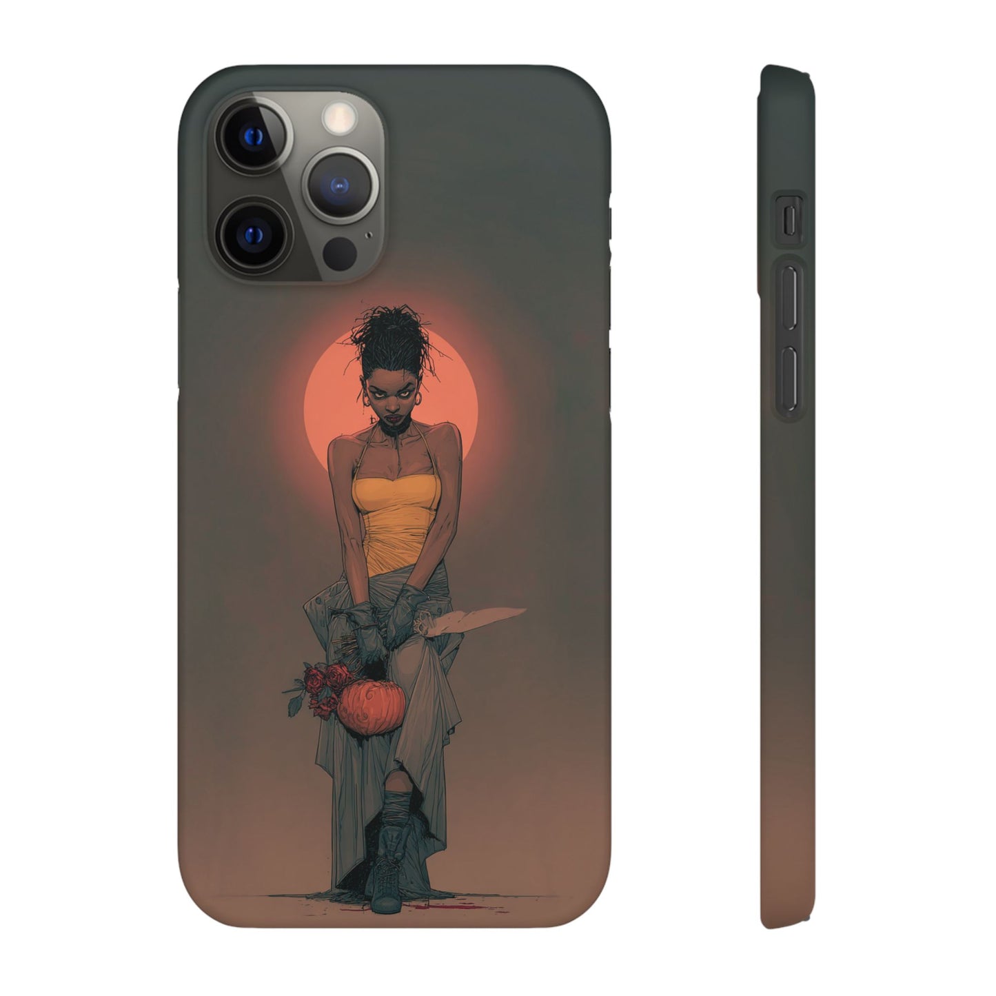 Creepy Vampire Girl Snap Case, Halloween Style iPhone Samsung Cover, Spooky Gothic Phone Accessories, Scary Horror Character Device