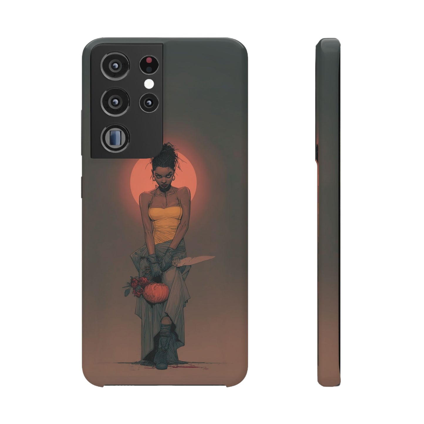 Creepy Vampire Girl Snap Case, Halloween Style iPhone Samsung Cover, Spooky Gothic Phone Accessories, Scary Horror Character Device