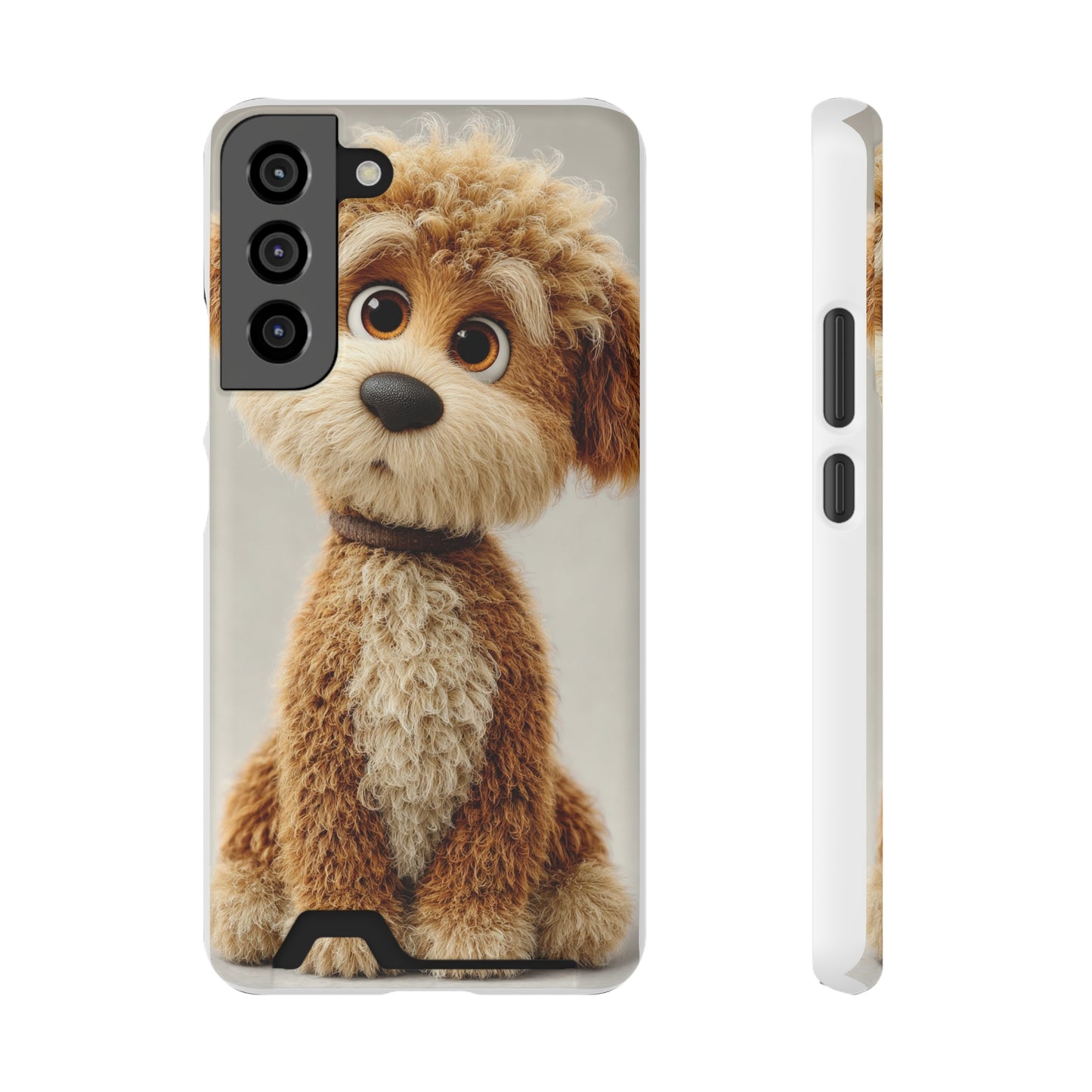 Cute Dog Phone Case With Card Holder, Pet Lover Gift, Stylish Phone Accessory, Dog-Themed Phone Cover, Animal Aesthetic