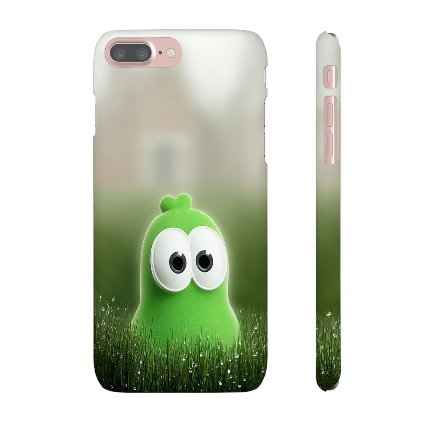 Cute Green Creature Phone Case, Snap Cases, Green Monster Phone Cover, Fun Phone Accessory, Playful Gift for Kids