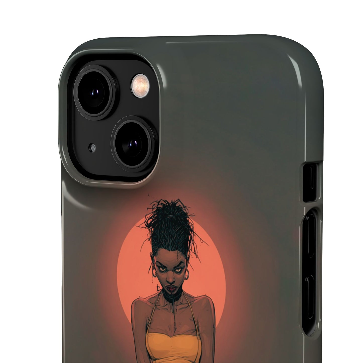 Creepy Vampire Girl Snap Case, Halloween Style iPhone Samsung Cover, Spooky Gothic Phone Accessories, Scary Horror Character Device