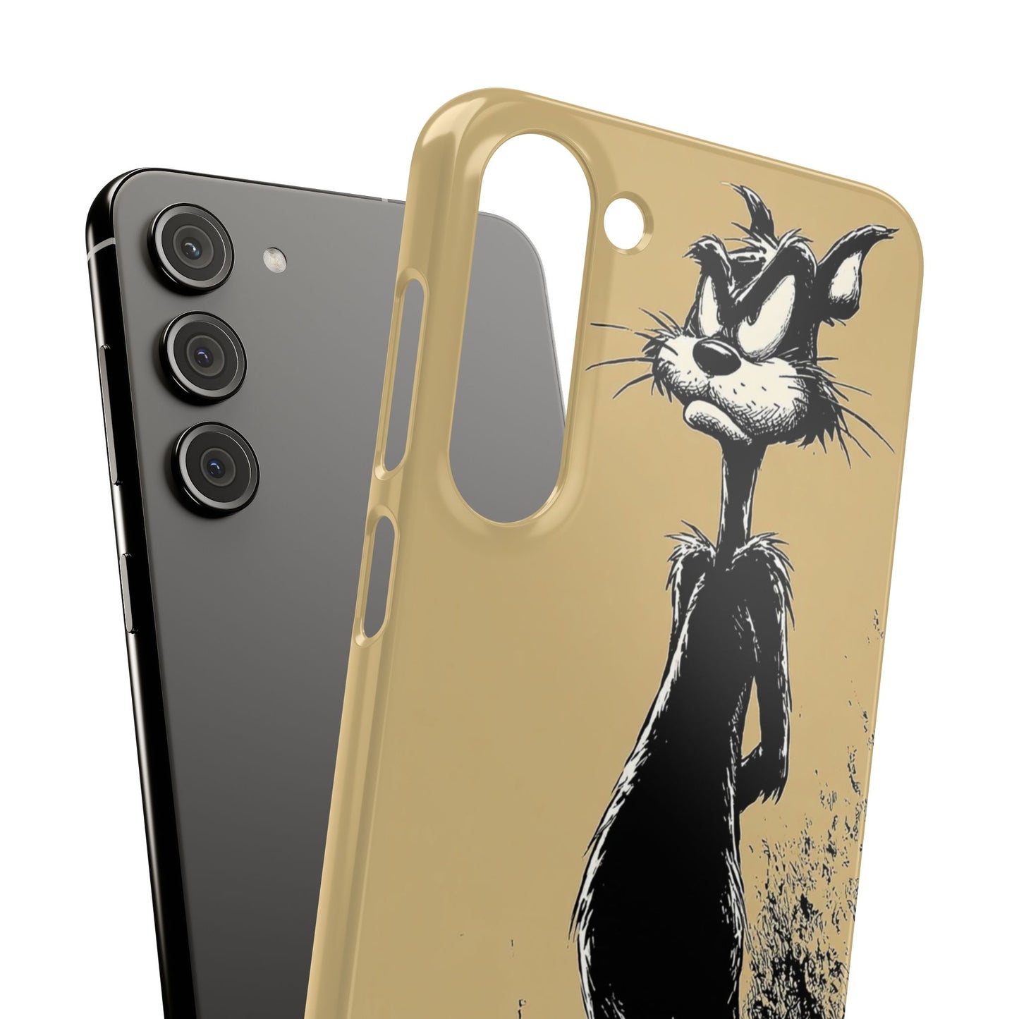 Whimsical Cartoon Snap Case, Fun Phone Cover, Unique Gift for Cat Lovers, Vibrant Art Case, Ideal for Birthdays