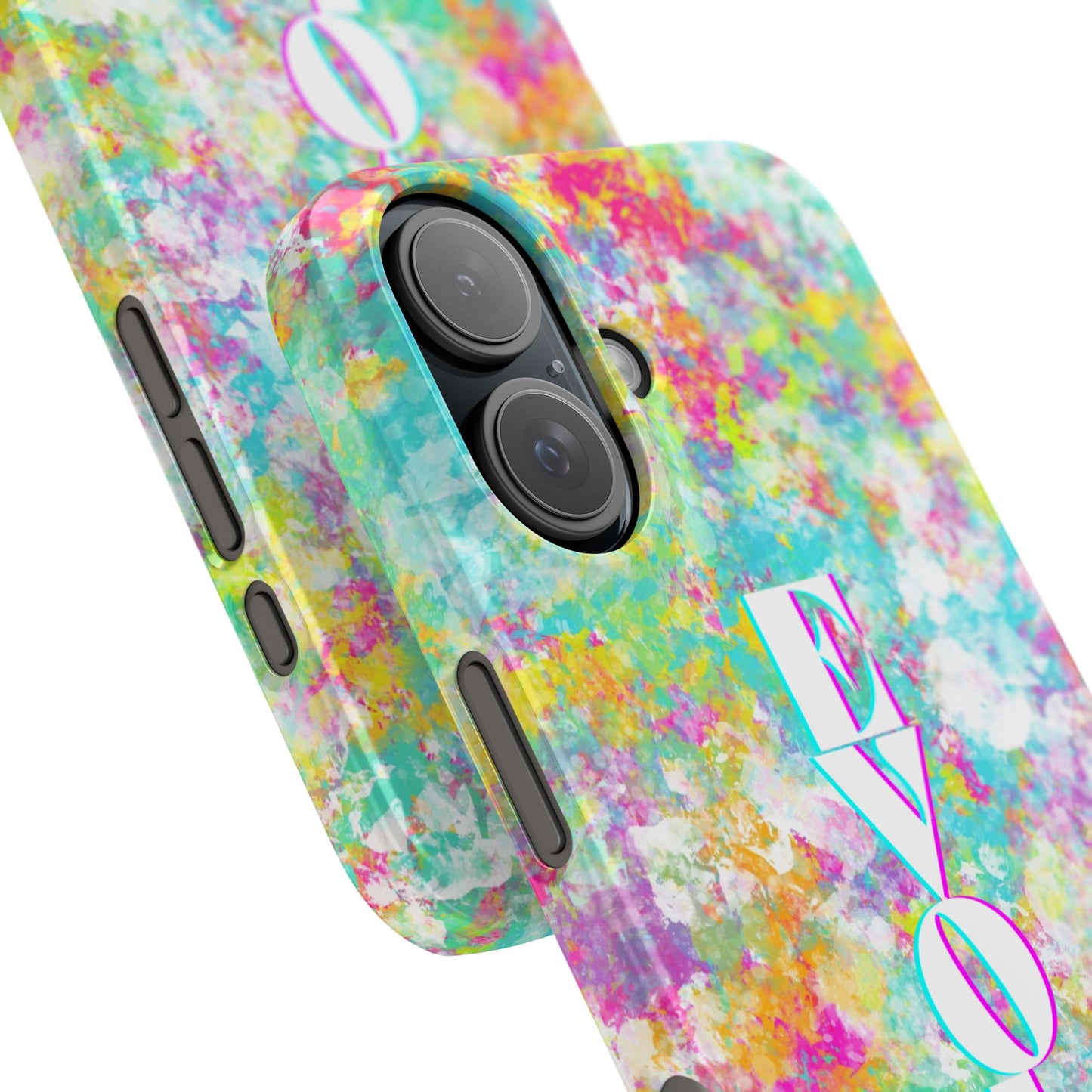 Vibrant abstract EVOLVE design colorful snap phone case for iPhone and Samsung devices