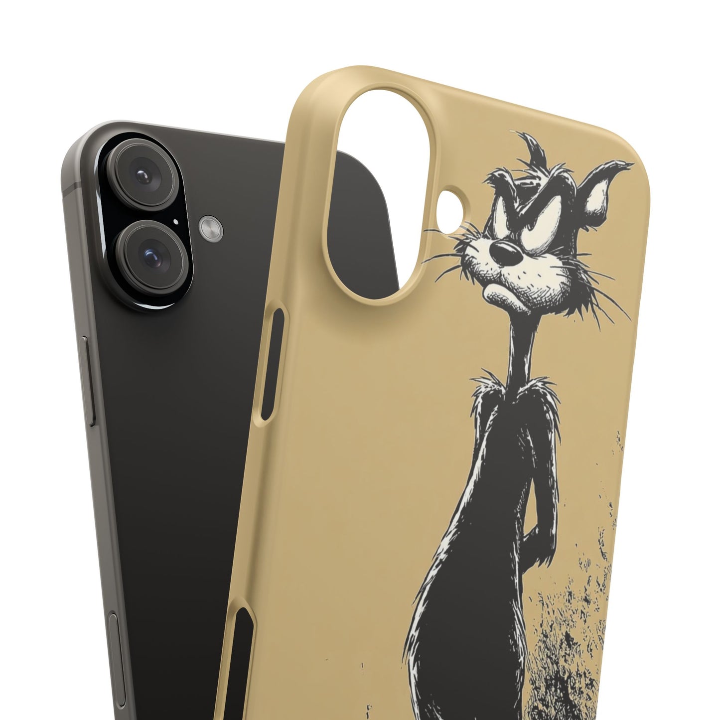 Whimsical Cartoon Snap Case, Fun Phone Cover, Unique Gift for Cat Lovers, Vibrant Art Case, Ideal for Birthdays