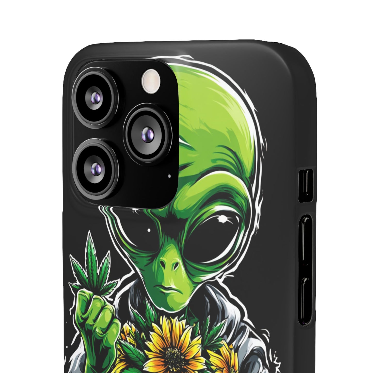 Alien Floral Snap Cases, Fun Phone Case, Gifts for Sci-Fi Lovers, Cute Alien Decor, Unique Tech Accessories
