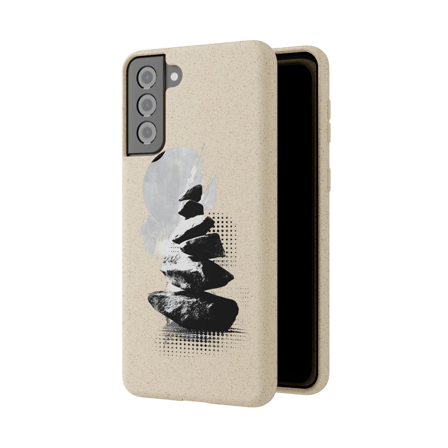 Biodegradable Plastic Free Phone Case Minimalistic Cairn Design Suitable For Iphones And Samsungs