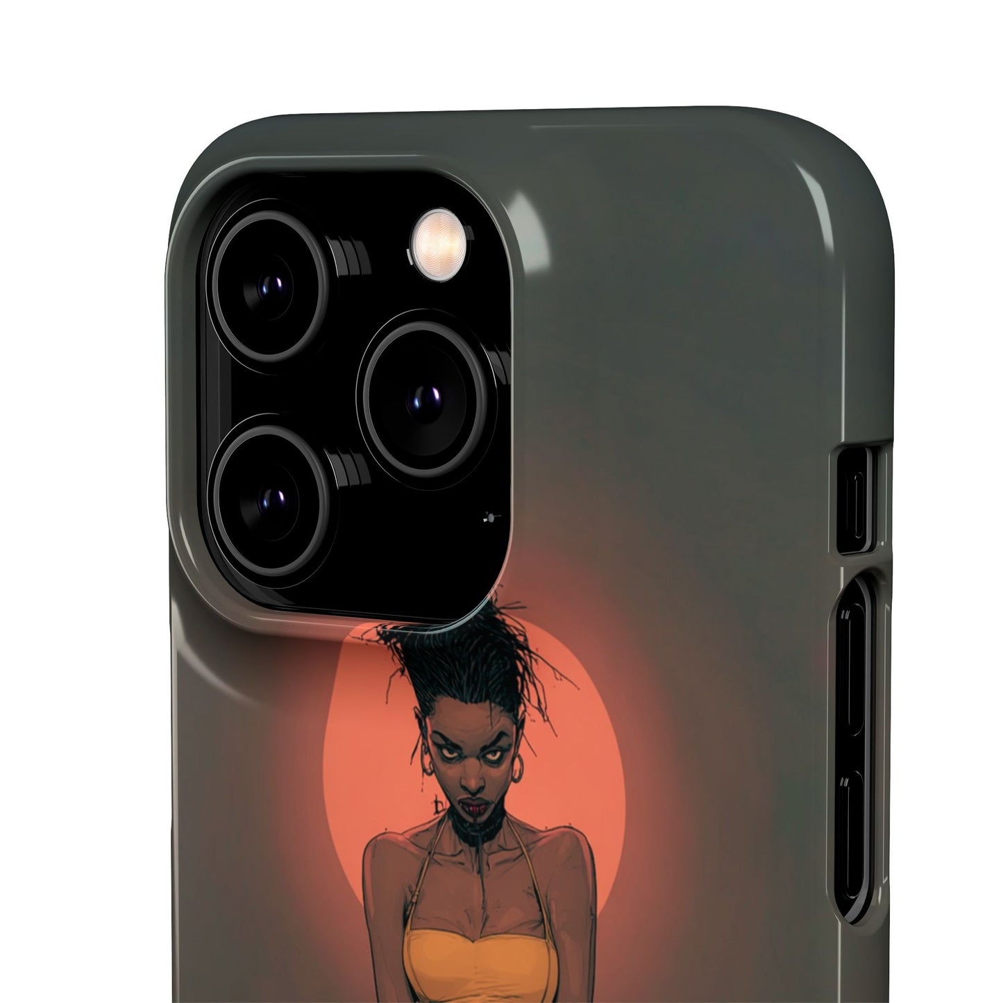 Creepy Vampire Girl Snap Case, Halloween Style iPhone Samsung Cover, Spooky Gothic Phone Accessories, Scary Horror Character Device