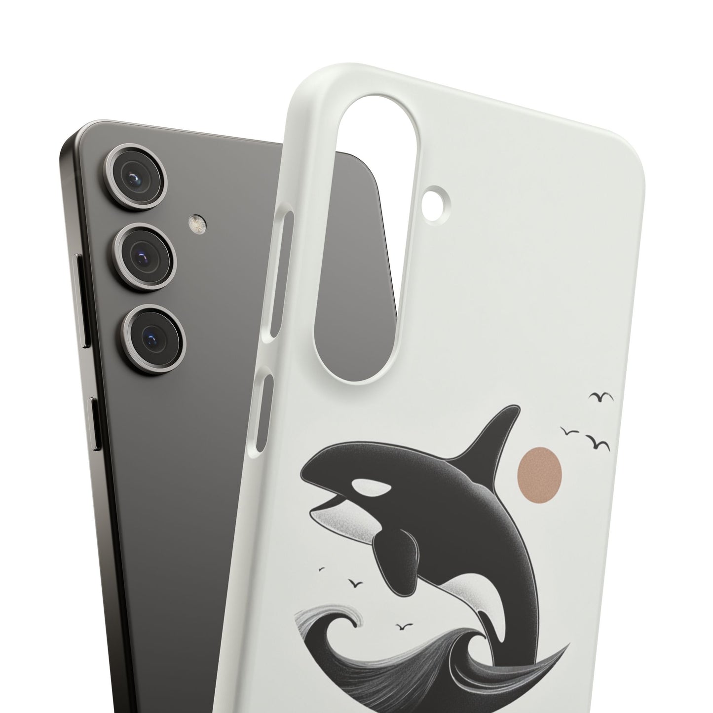 Whale Splash Phone Case | Ocean Lover Gift, Marine Art, Snap Cases, Cute Whale Design, Custom Phone Accessories