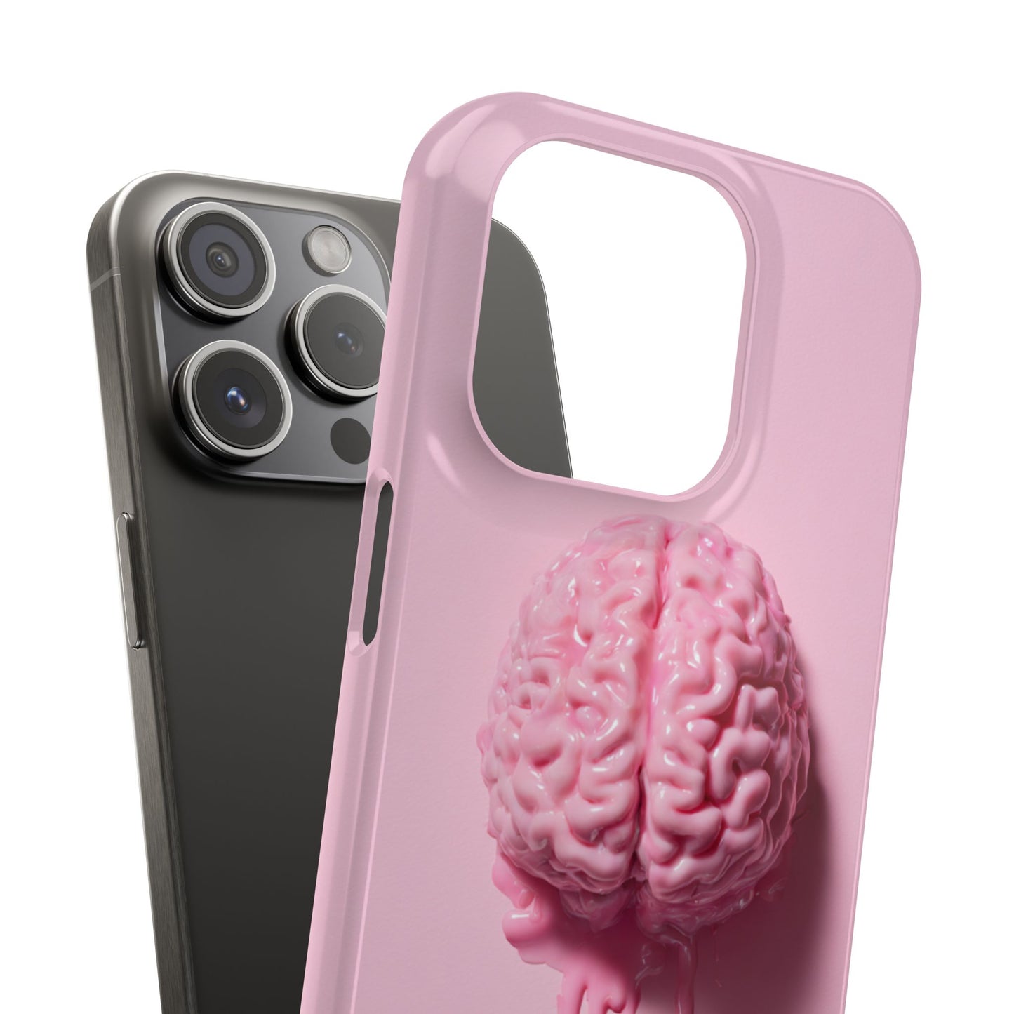 Slim Cases, Brain Design Phone Case With Card Holder, Cute Tech Accessory, Unique Gift for Students, Stylish Phone Protection, Valentine's