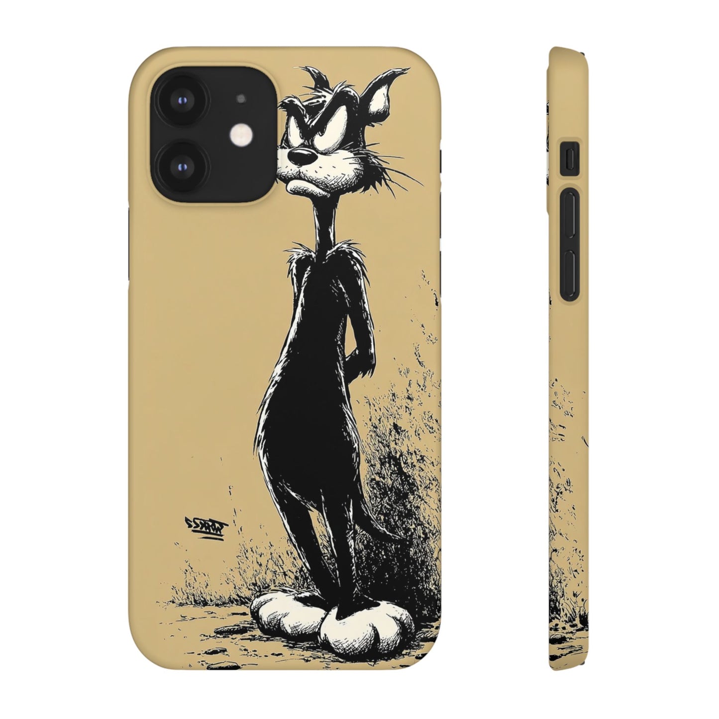 Whimsical Cartoon Snap Case, Fun Phone Cover, Unique Gift for Cat Lovers, Vibrant Art Case, Ideal for Birthdays