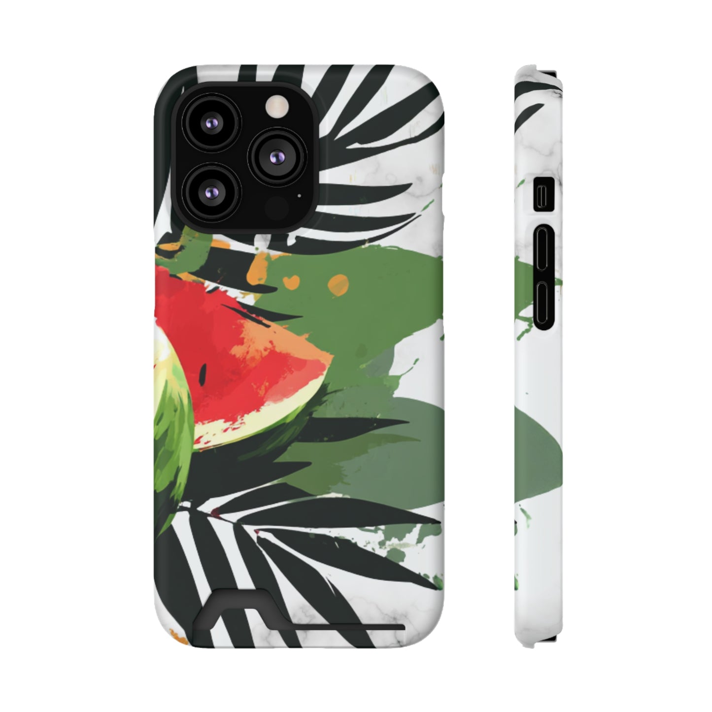 Tropical Phone Case with Card Holder, Floral Smartphone Cover, Summery Accessory, Gift for Beach Lovers, Vacation Essentials