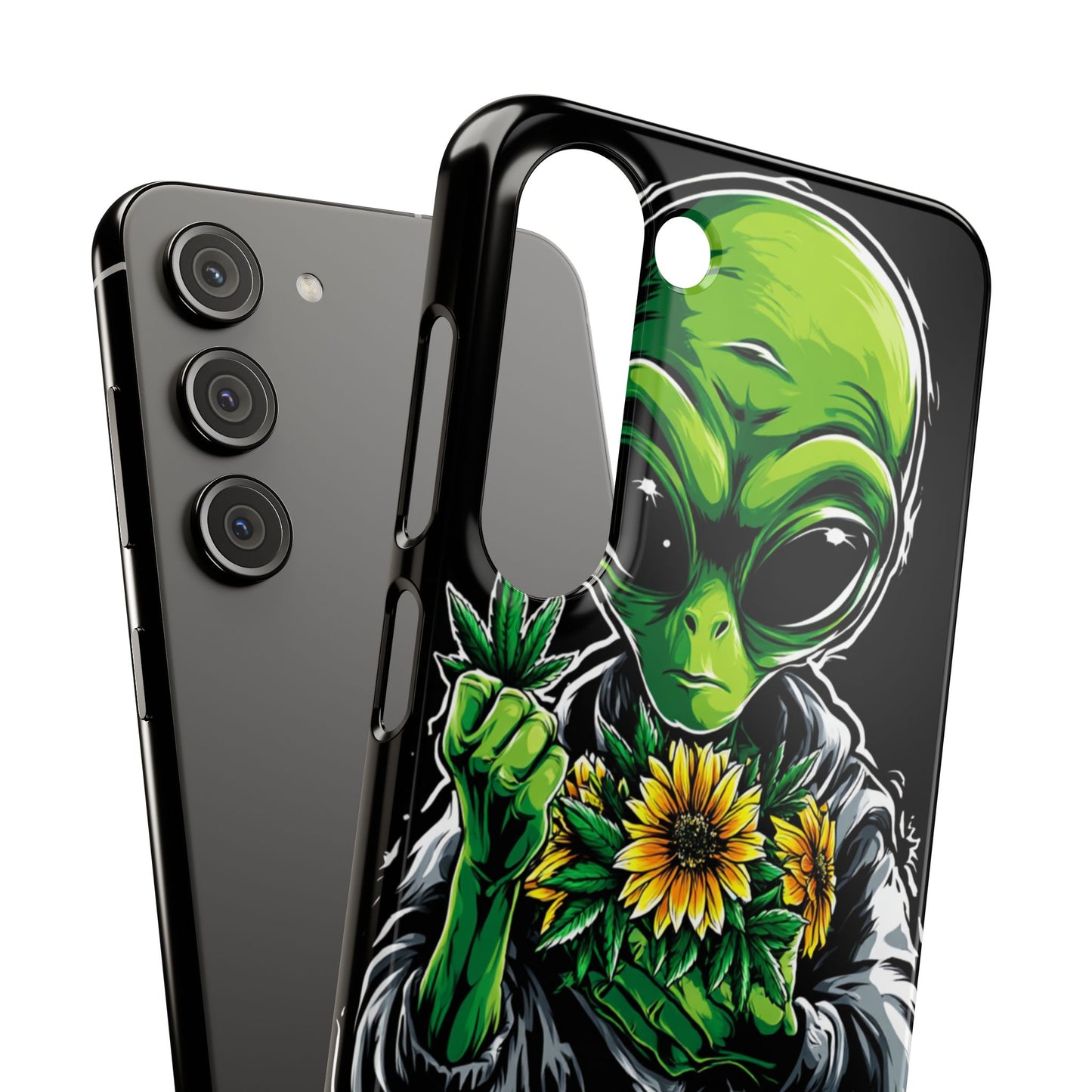 Alien Floral Snap Cases, Fun Phone Case, Gifts for Sci-Fi Lovers, Cute Alien Decor, Unique Tech Accessories