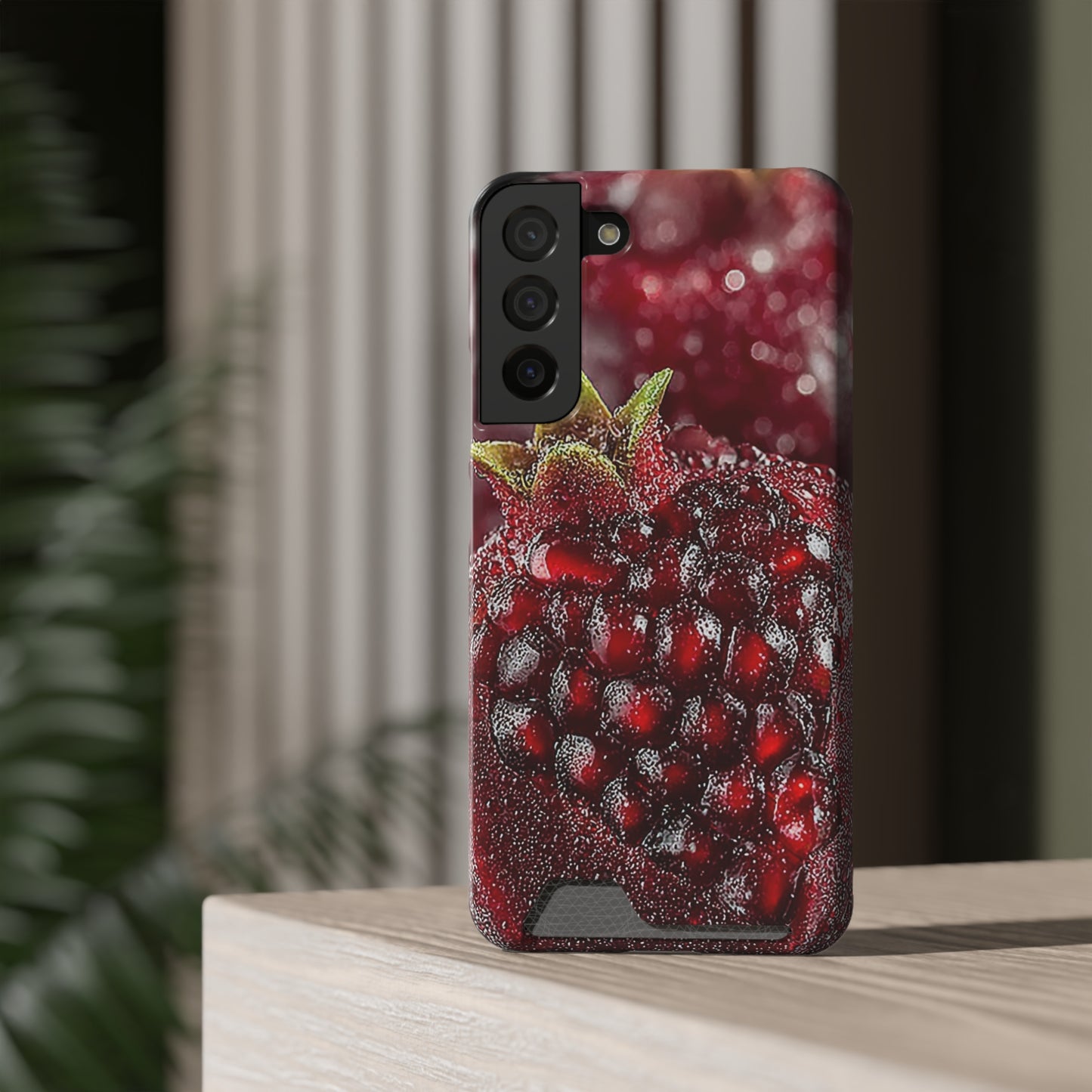 Pomegranate Phone Case with Card Holder, Durable Cover for Vegan Lovers, Fun Gift for Fruit Enthusiasts, Cute Accessory for Everyday Use