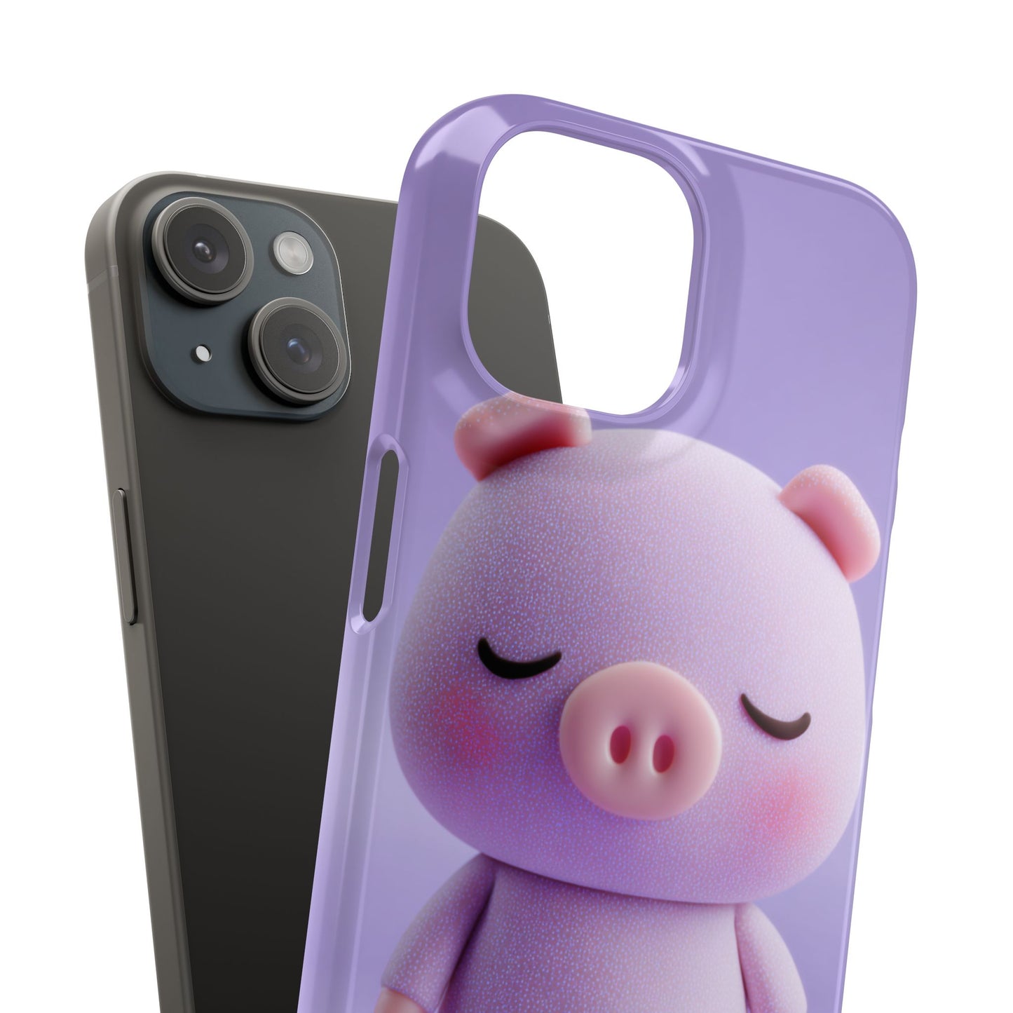 Cute Pig Snap Case for iPhone, Animal Lovers Phone Cover, Kawaii Aesthetic Accessory, Birthday Gift, Unique Phone Protection