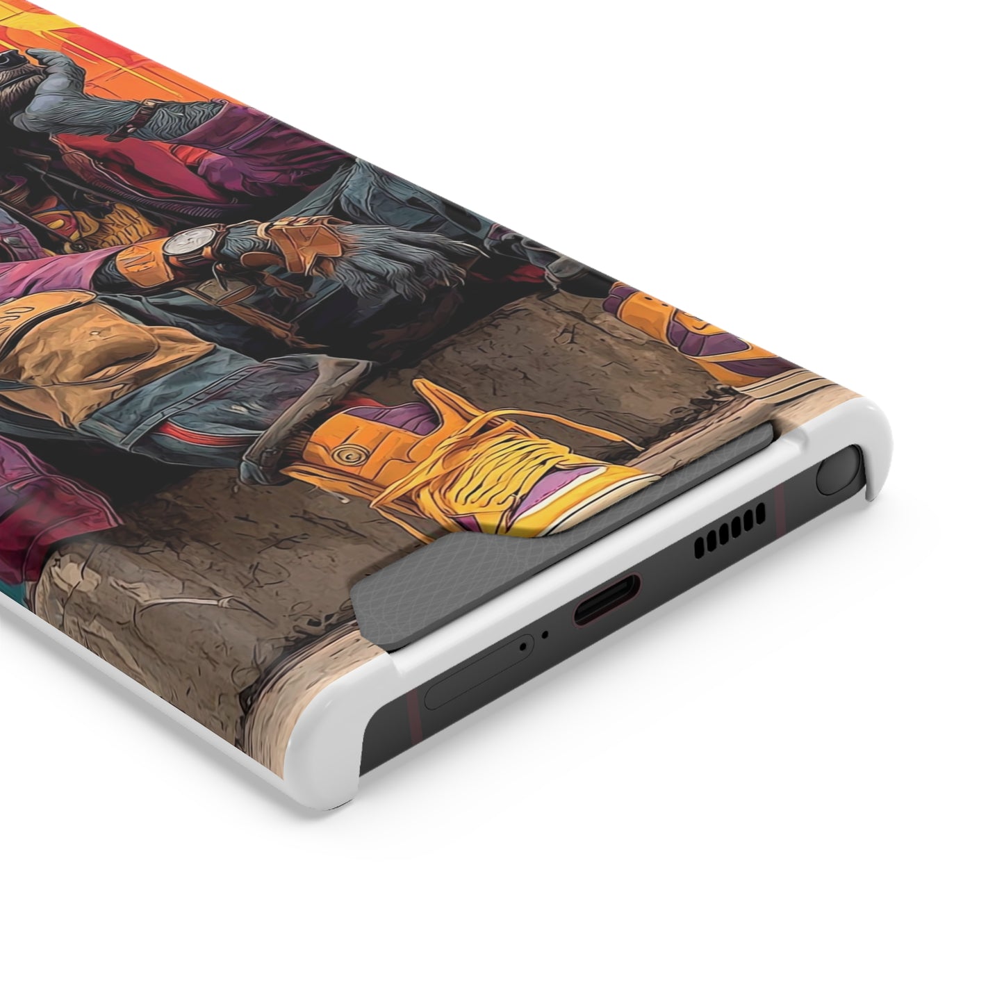 Stylish Phone Case With Card Holder, Trendy Mobile Accessory, Urban Art, Perfect Gift for Teens, Cool Gadget for Everyday Use
