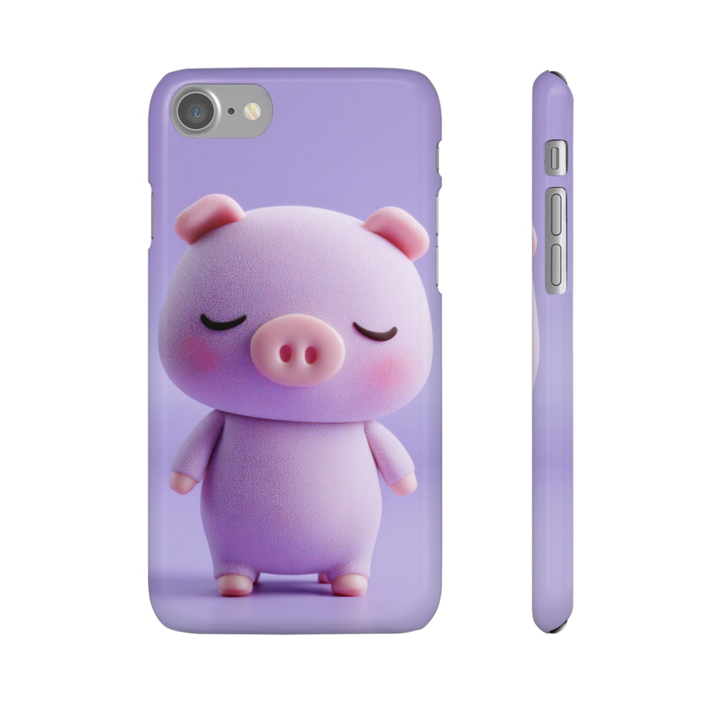 Cute Pig Snap Case for iPhone, Animal Lovers Phone Cover, Kawaii Aesthetic Accessory, Birthday Gift, Unique Phone Protection