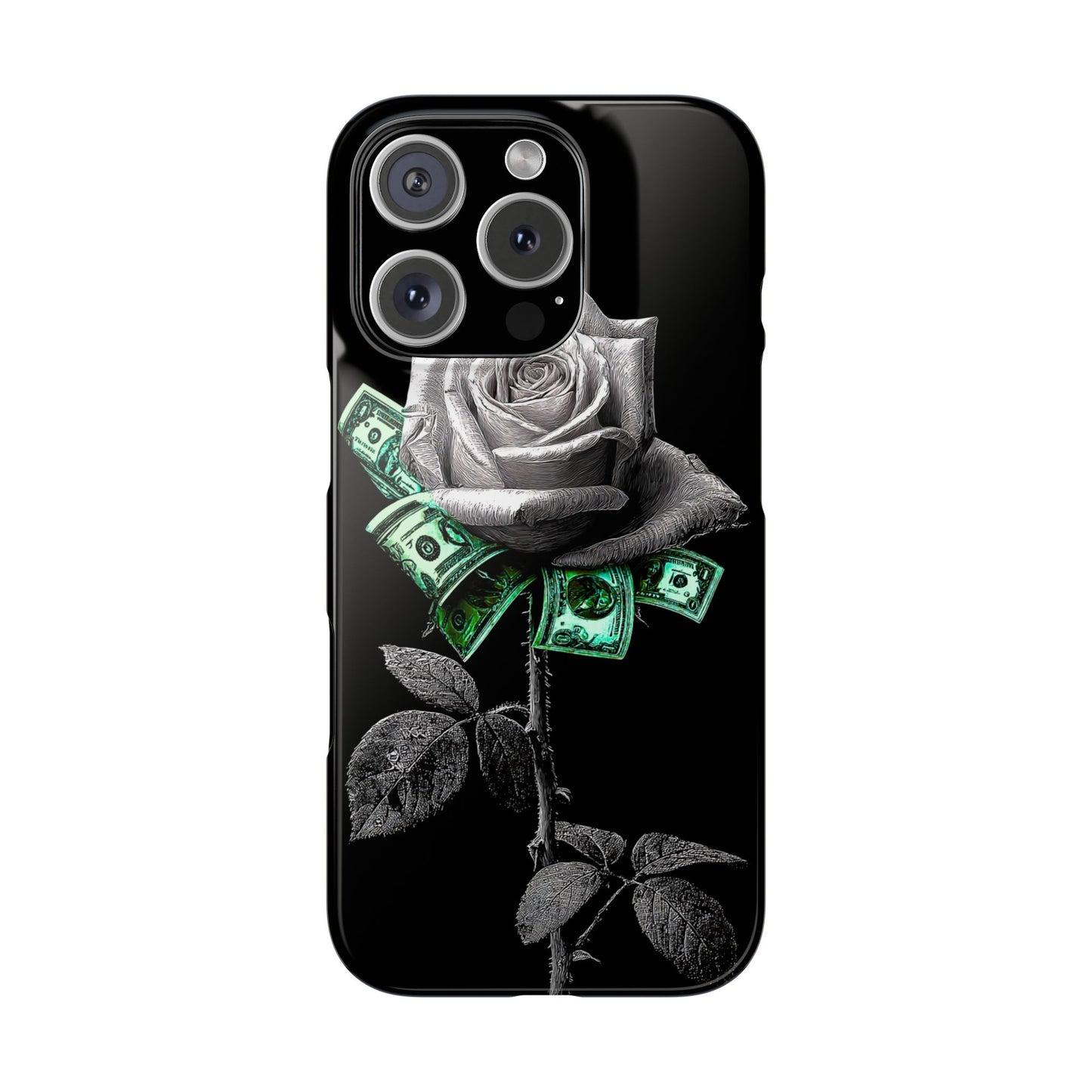 Stylish Rose & Money Snap Case - Floral Phone Protection, Trendy Gift for Him/Her, Birthday Present, Accessories for Teens