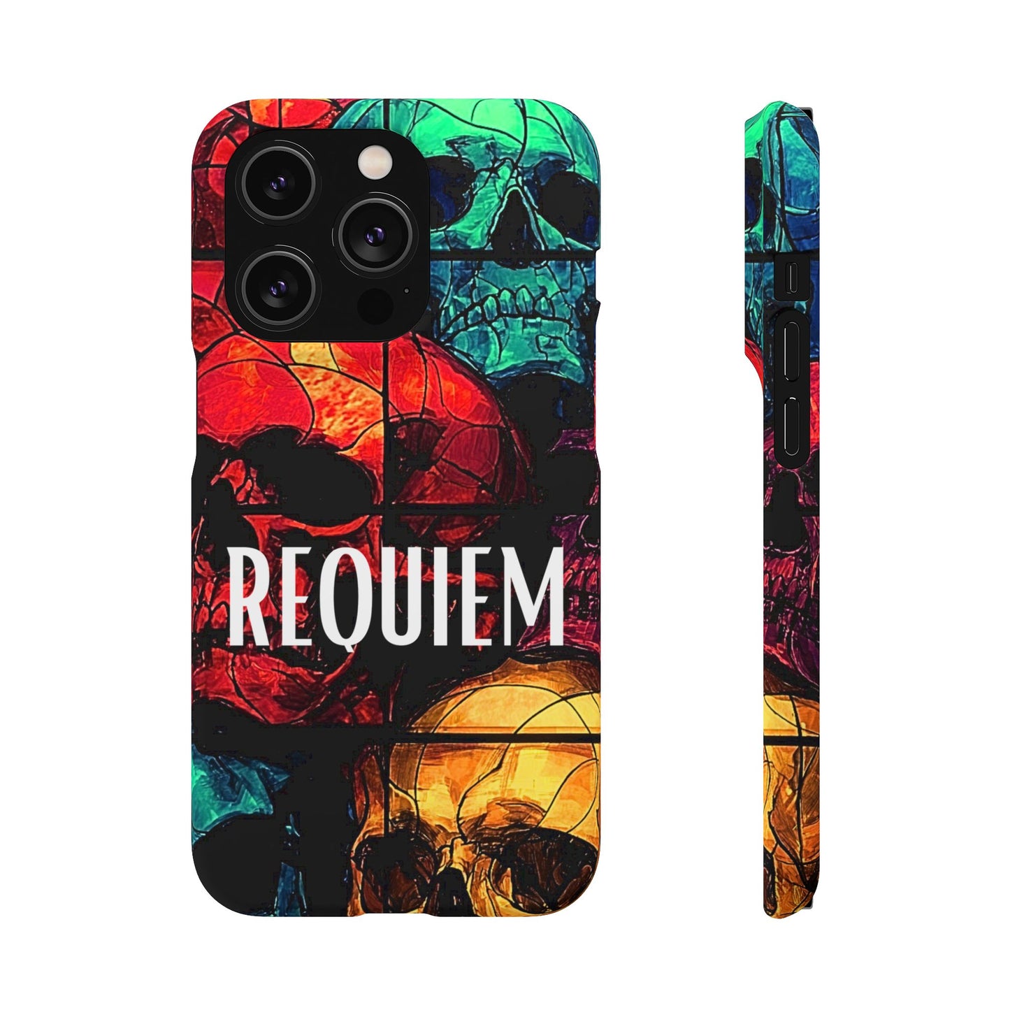 Halloween Custom Requiem Skull Snap Case Phone Cover for iPhone and Samsung