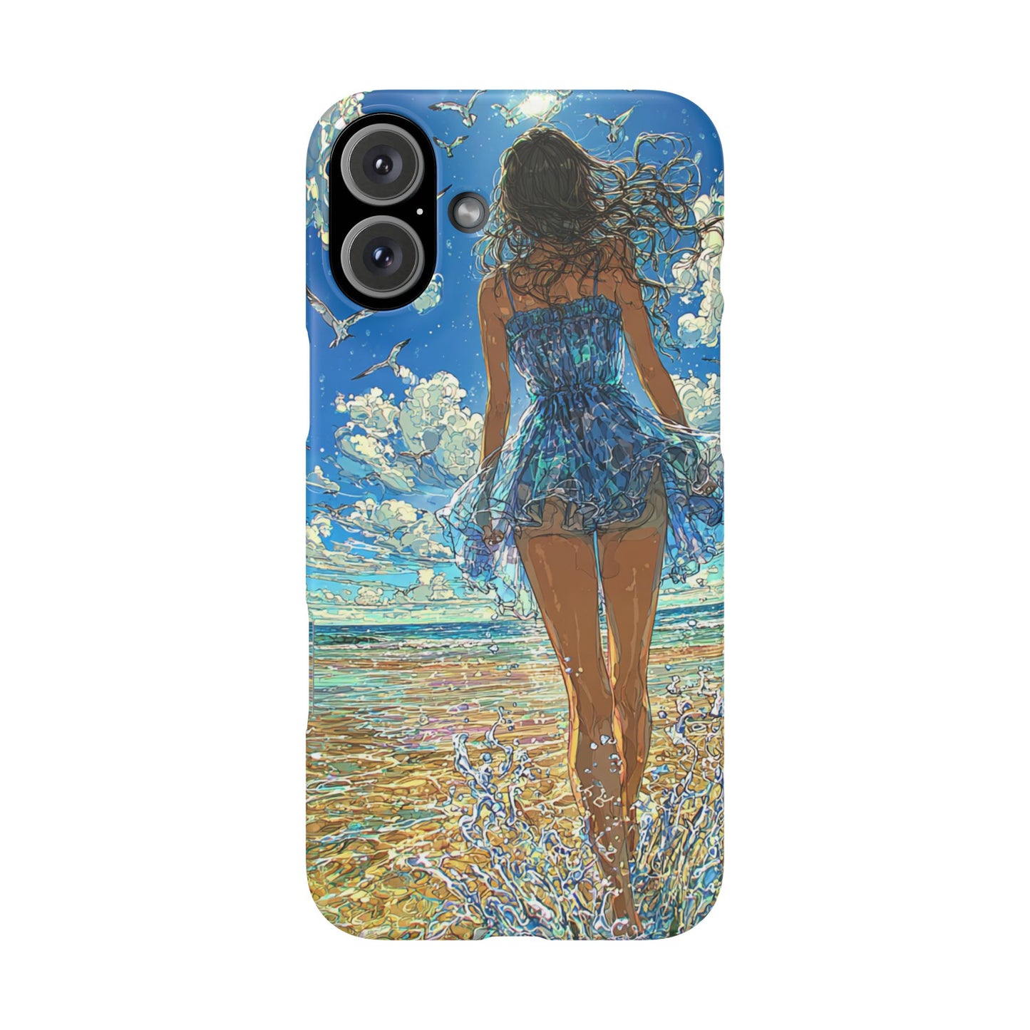 Summer Breeze Snap Case, Ocean Art Phone Cover, Beach Vibes Cell Case, Gift for Her, Custom Phone Accessory