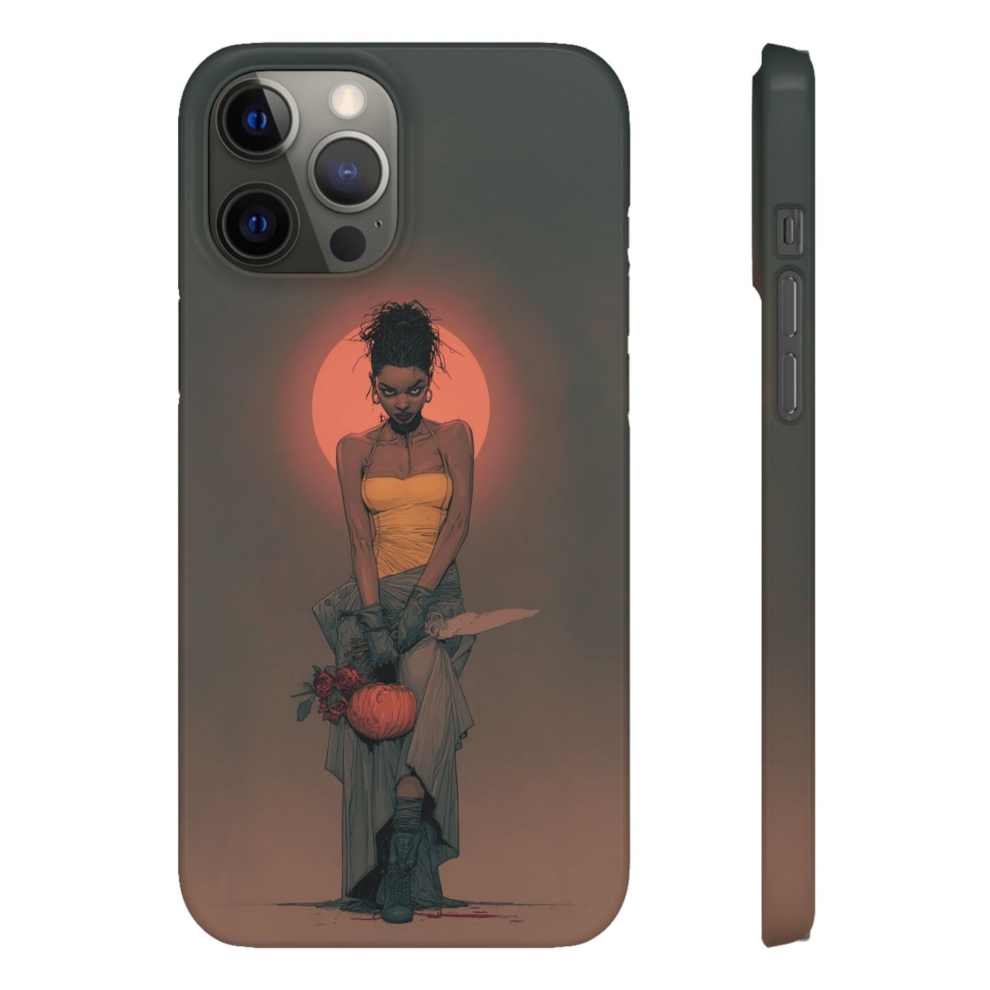 Creepy Vampire Girl Snap Case, Halloween Style iPhone Samsung Cover, Spooky Gothic Phone Accessories, Scary Horror Character Device