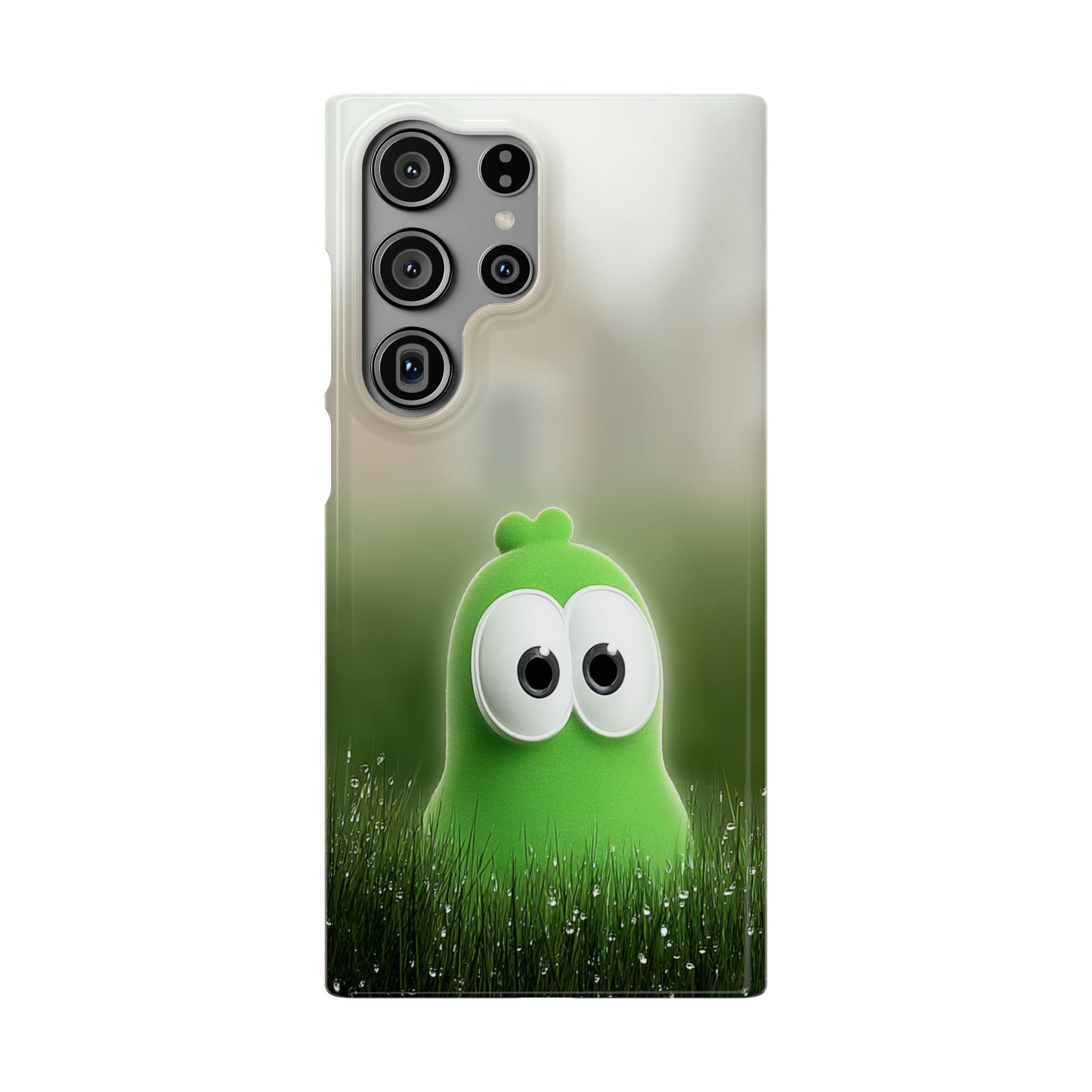 Cute Green Creature Phone Case, Snap Cases, Green Monster Phone Cover, Fun Phone Accessory, Playful Gift for Kids