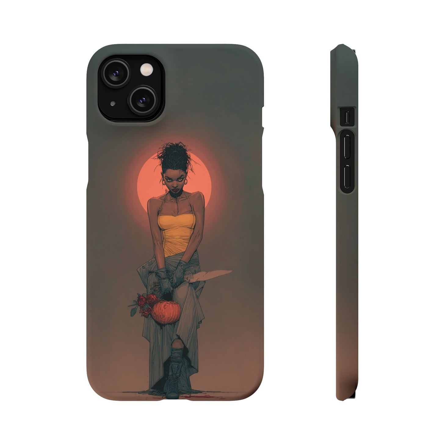 Creepy Vampire Girl Snap Case, Halloween Style iPhone Samsung Cover, Spooky Gothic Phone Accessories, Scary Horror Character Device