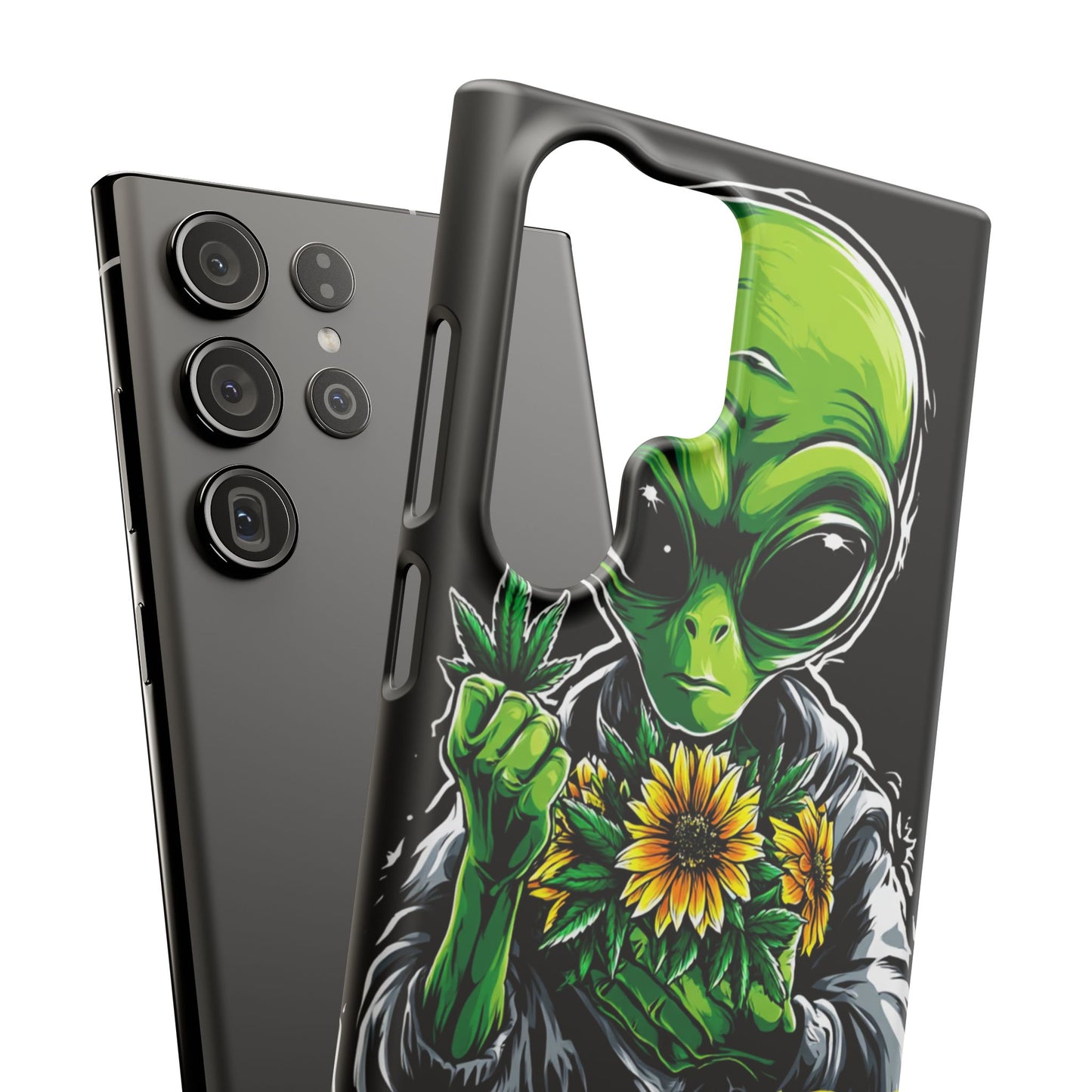 Alien Floral Snap Cases, Fun Phone Case, Gifts for Sci-Fi Lovers, Cute Alien Decor, Unique Tech Accessories