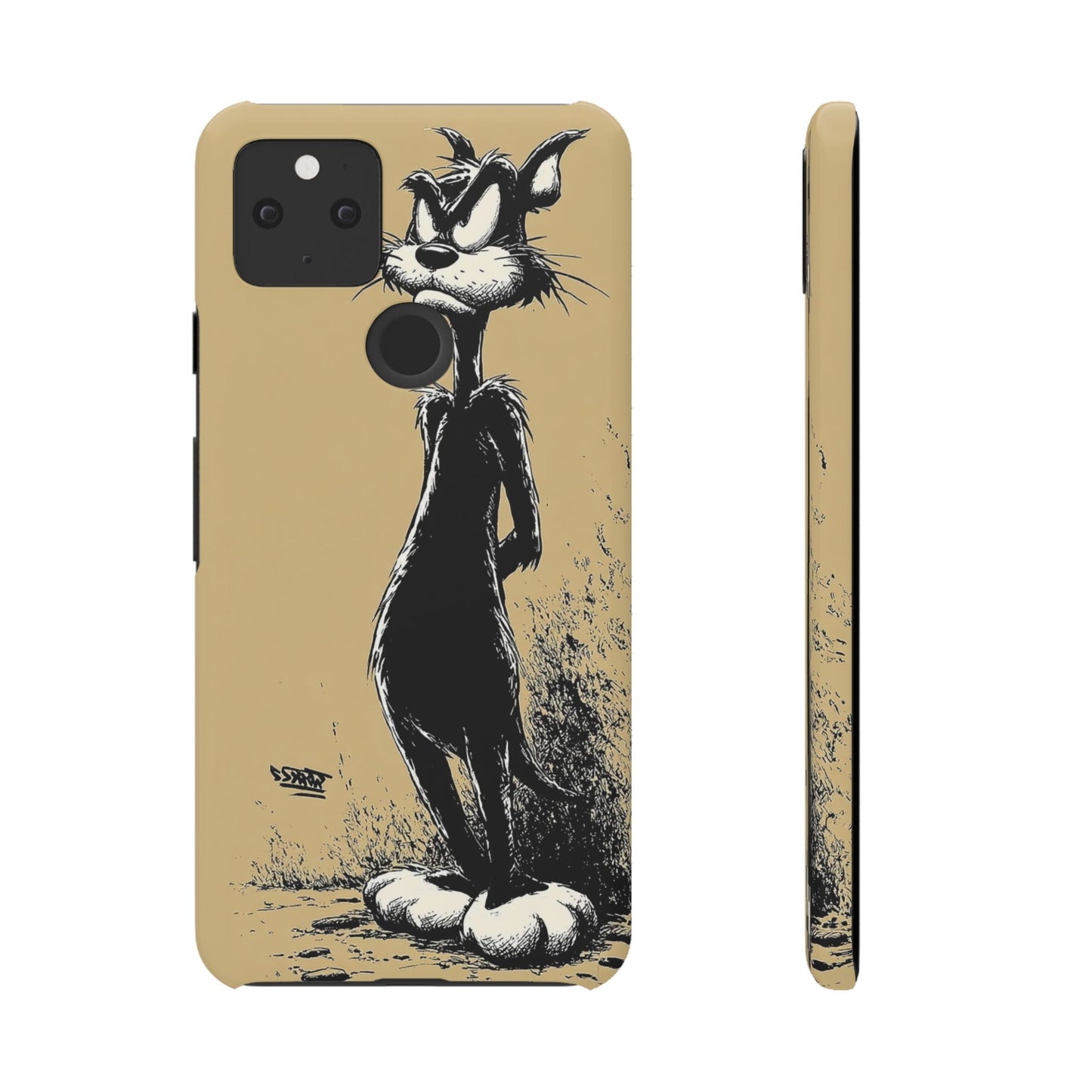 Whimsical Cartoon Snap Case, Fun Phone Cover, Unique Gift for Cat Lovers, Vibrant Art Case, Ideal for Birthdays