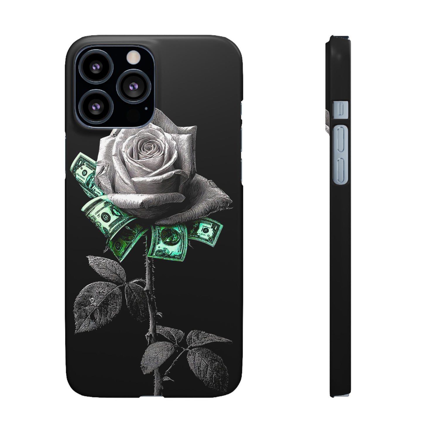 Stylish Rose & Money Snap Case - Floral Phone Protection, Trendy Gift for Him/Her, Birthday Present, Accessories for Teens