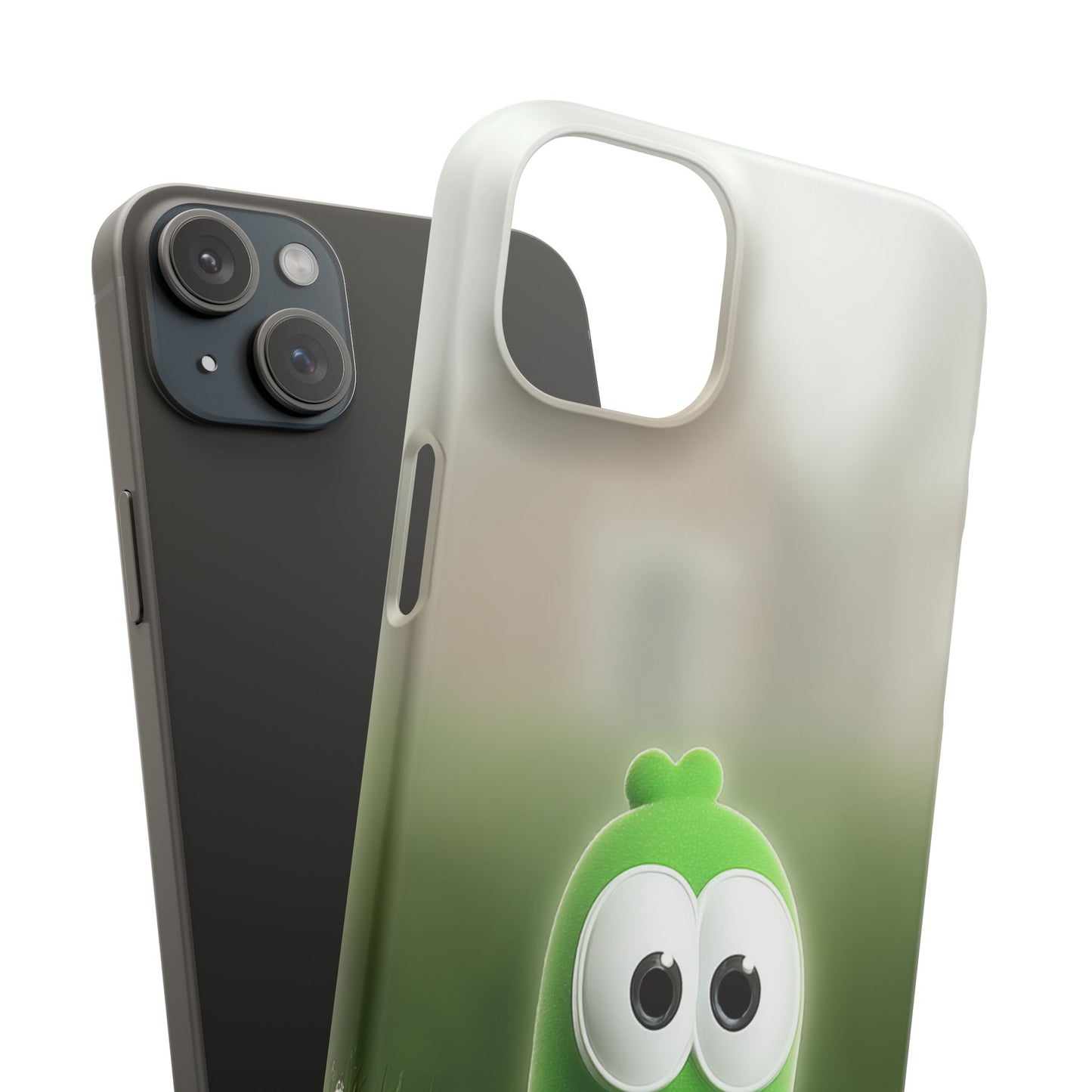 Cute Green Creature Phone Case, Snap Cases, Green Monster Phone Cover, Fun Phone Accessory, Playful Gift for Kids