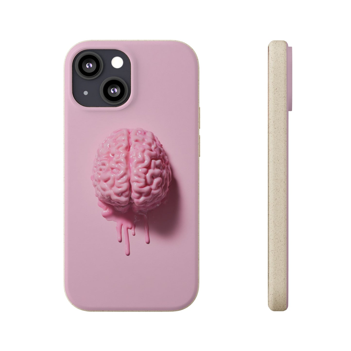 Eco-Friendly Brain Design Phone Case, Biodegradable Phone Cover, Unique Gift for Tech Lovers, Sustainable Accessory, Cute Phone Case