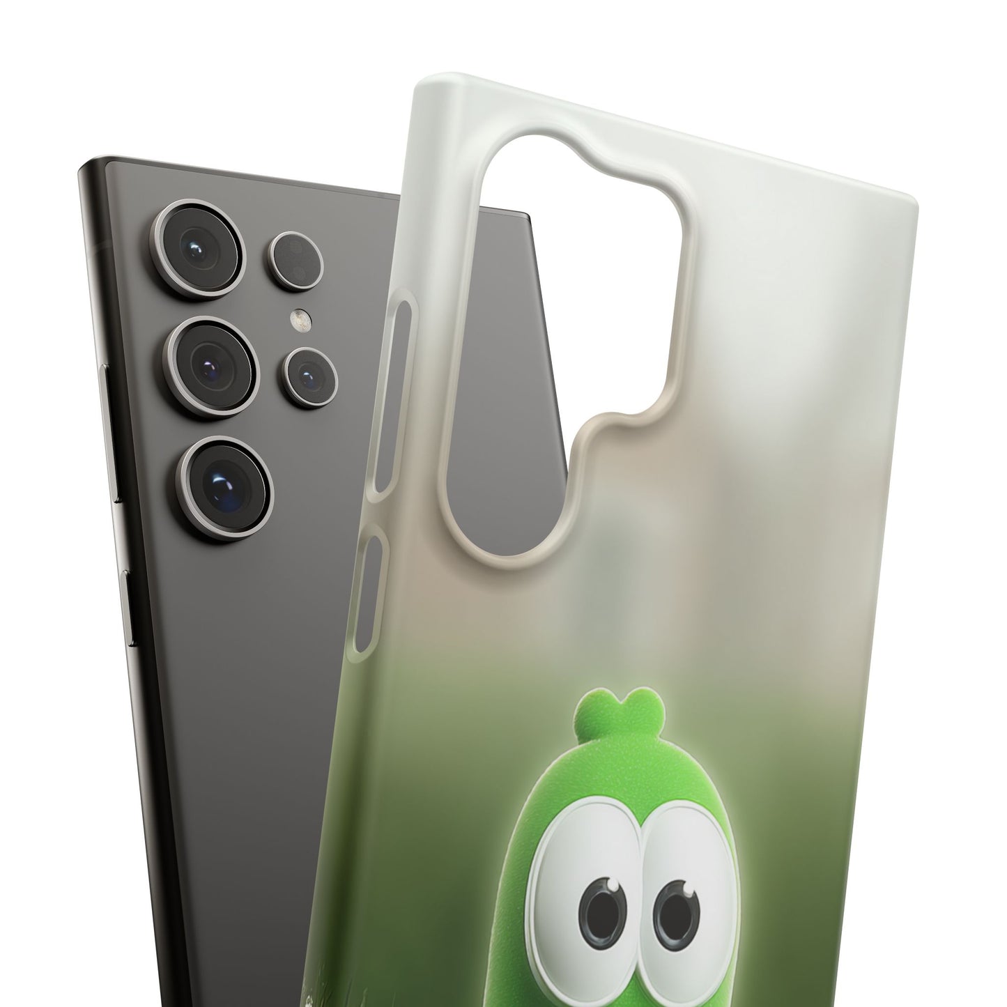 Cute Green Creature Phone Case, Snap Cases, Green Monster Phone Cover, Fun Phone Accessory, Playful Gift for Kids