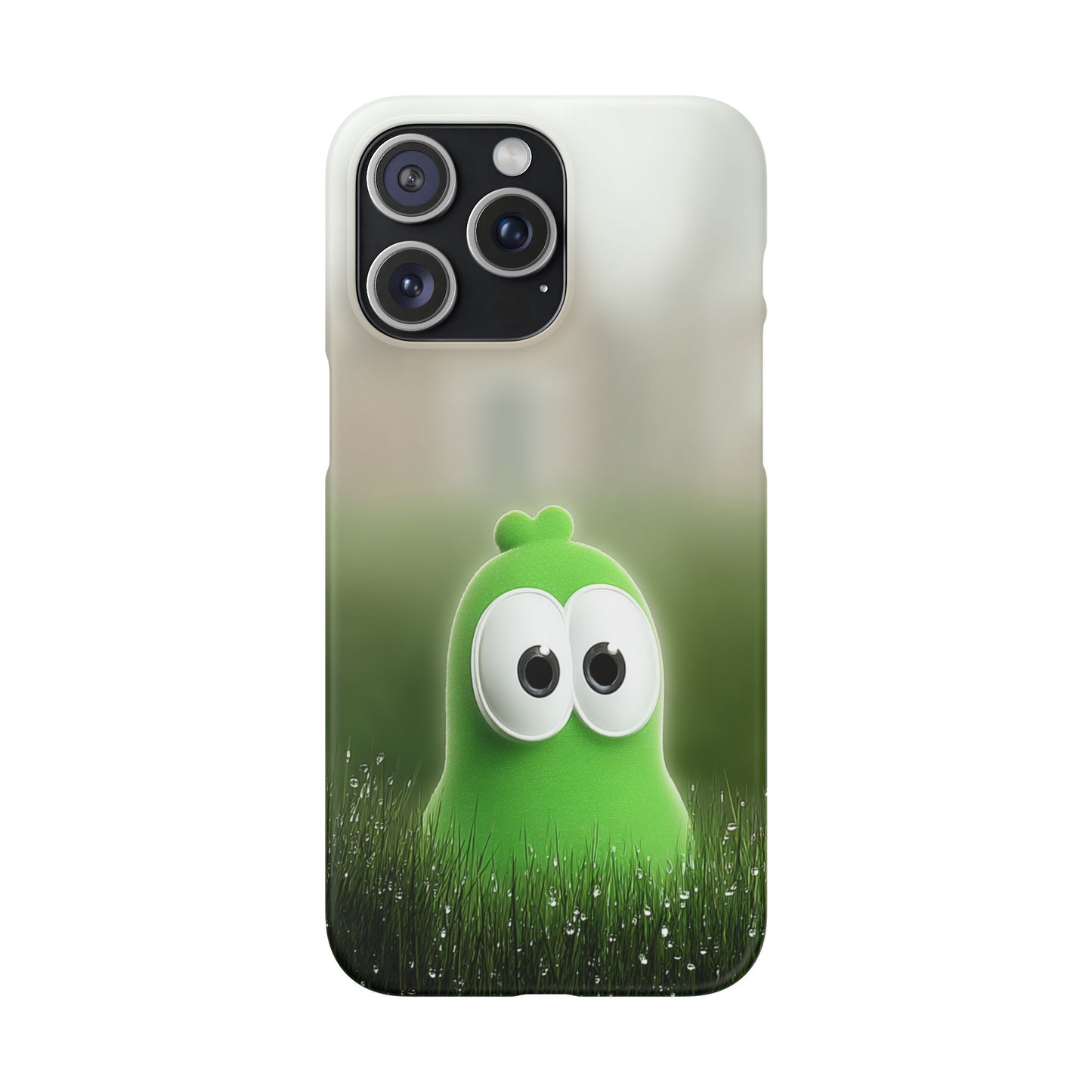 Cute Green Creature Phone Case, Snap Cases, Green Monster Phone Cover, Fun Phone Accessory, Playful Gift for Kids