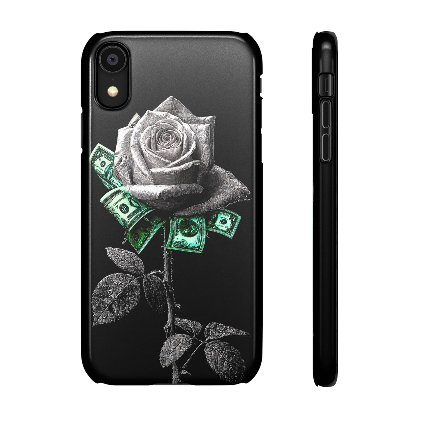 Stylish Rose & Money Snap Case - Floral Phone Protection, Trendy Gift for Him/Her, Birthday Present, Accessories for Teens