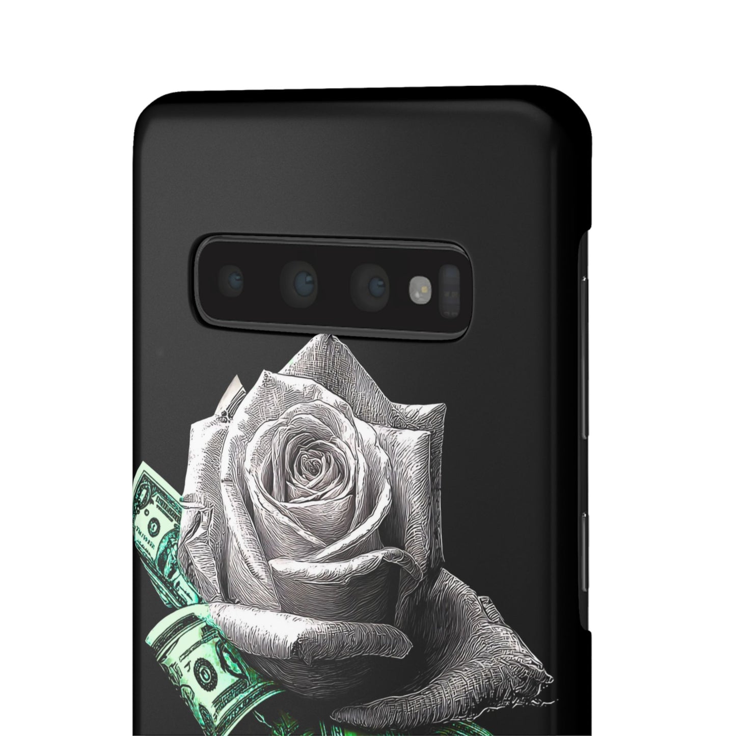 Stylish Rose & Money Snap Case - Floral Phone Protection, Trendy Gift for Him/Her, Birthday Present, Accessories for Teens