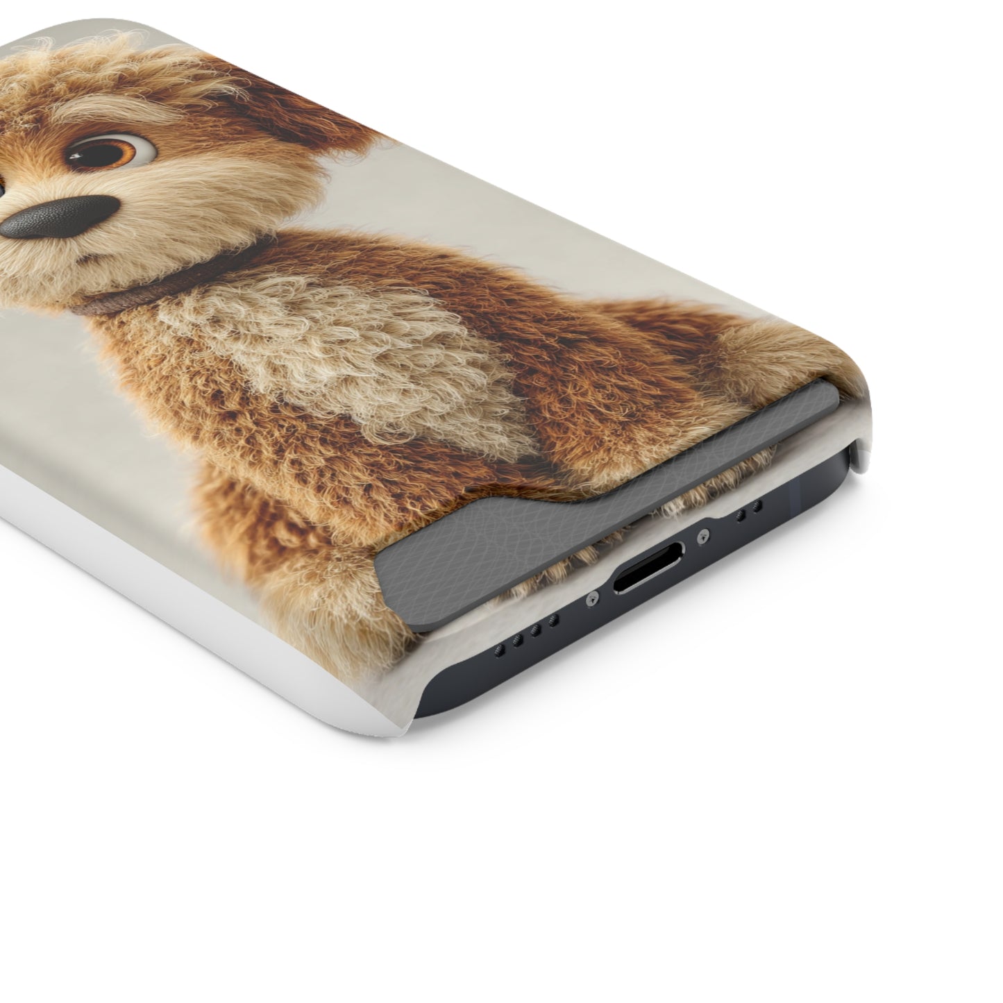 Cute Dog Phone Case With Card Holder, Pet Lover Gift, Stylish Phone Accessory, Dog-Themed Phone Cover, Animal Aesthetic