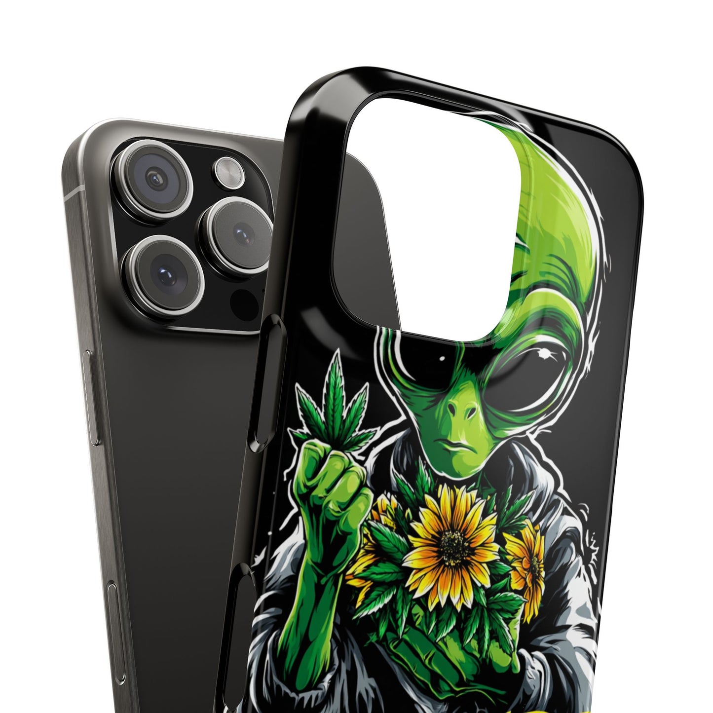 Alien Floral Snap Cases, Fun Phone Case, Gifts for Sci-Fi Lovers, Cute Alien Decor, Unique Tech Accessories