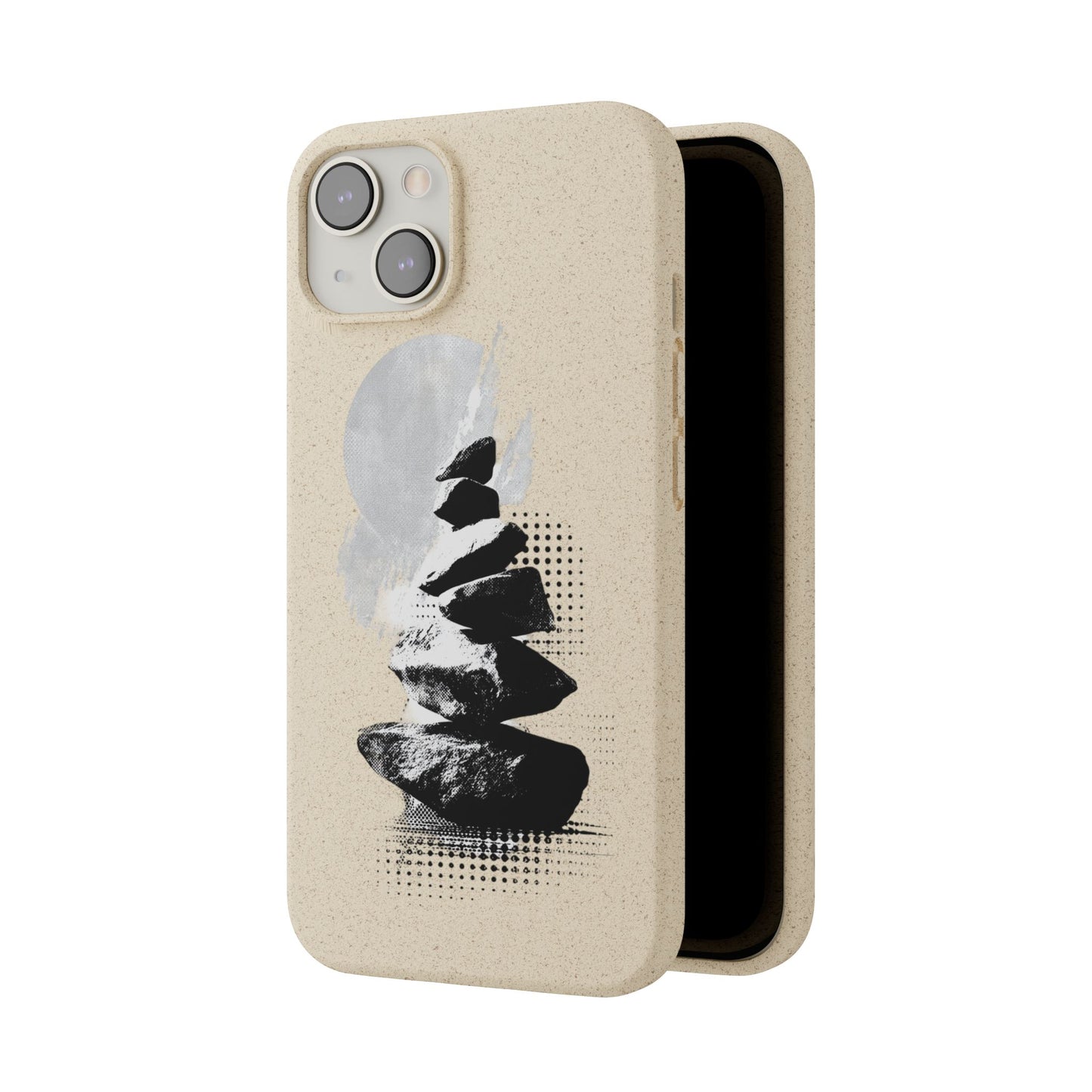 Biodegradable Plastic Free Phone Case Minimalistic Cairn Design Suitable For Iphones And Samsungs