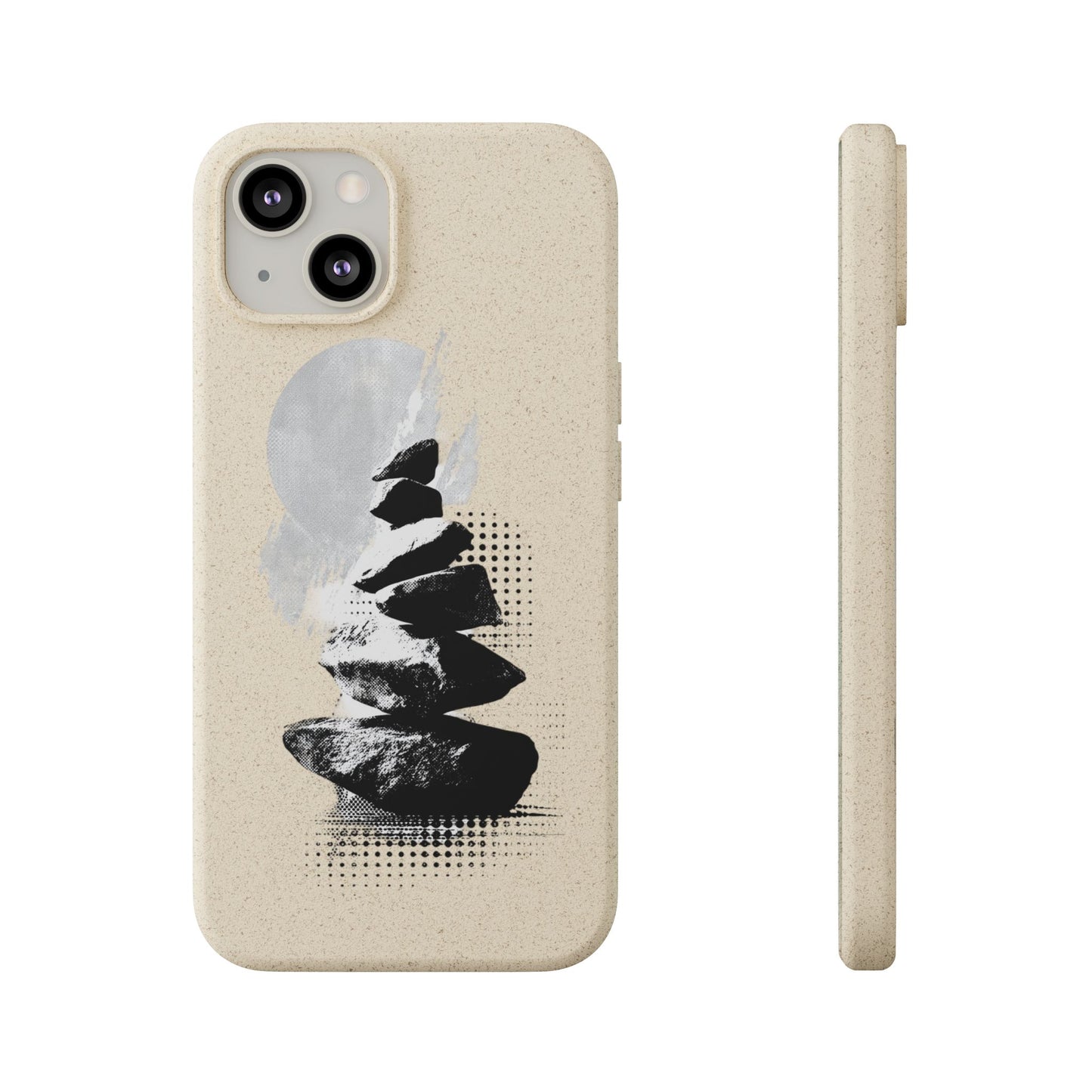 Biodegradable Plastic Free Phone Case Minimalistic Cairn Design Suitable For Iphones And Samsungs