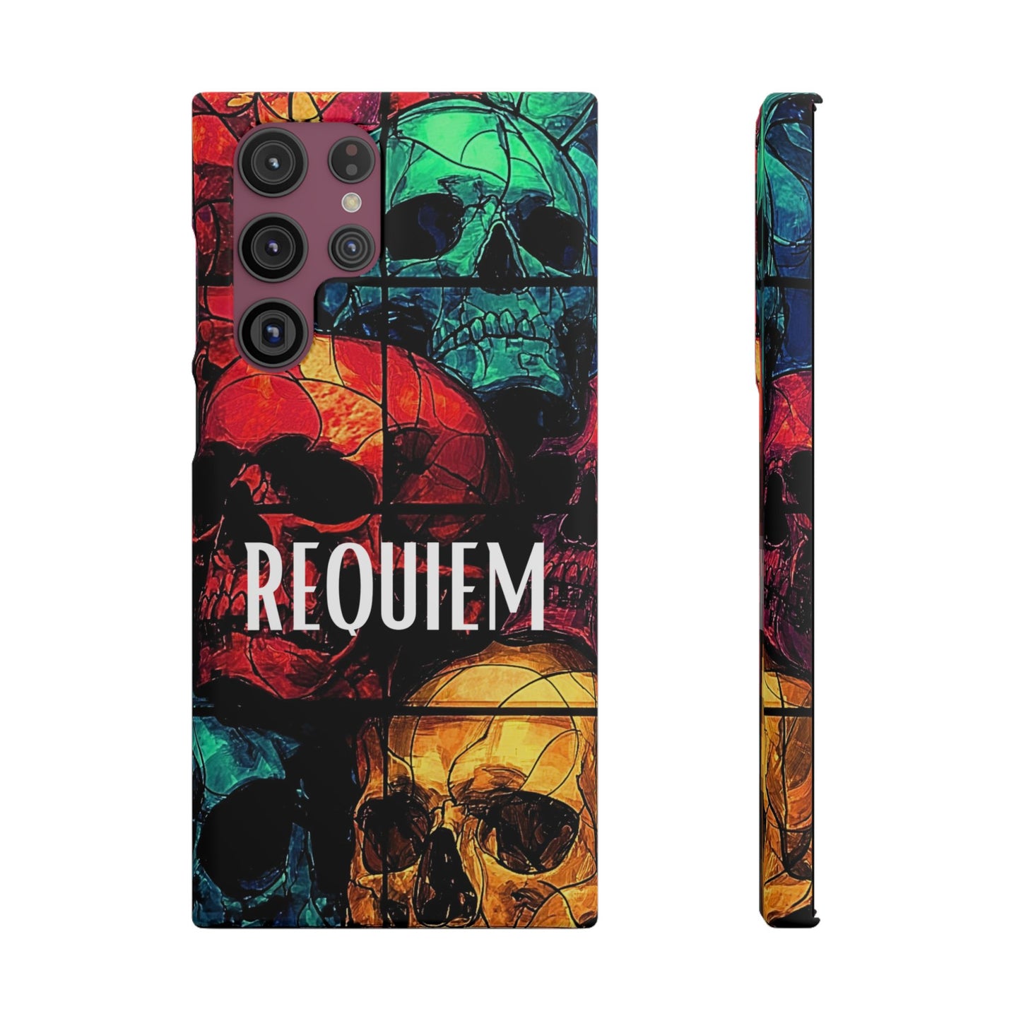 Halloween Custom Requiem Skull Snap Case Phone Cover for iPhone and Samsung