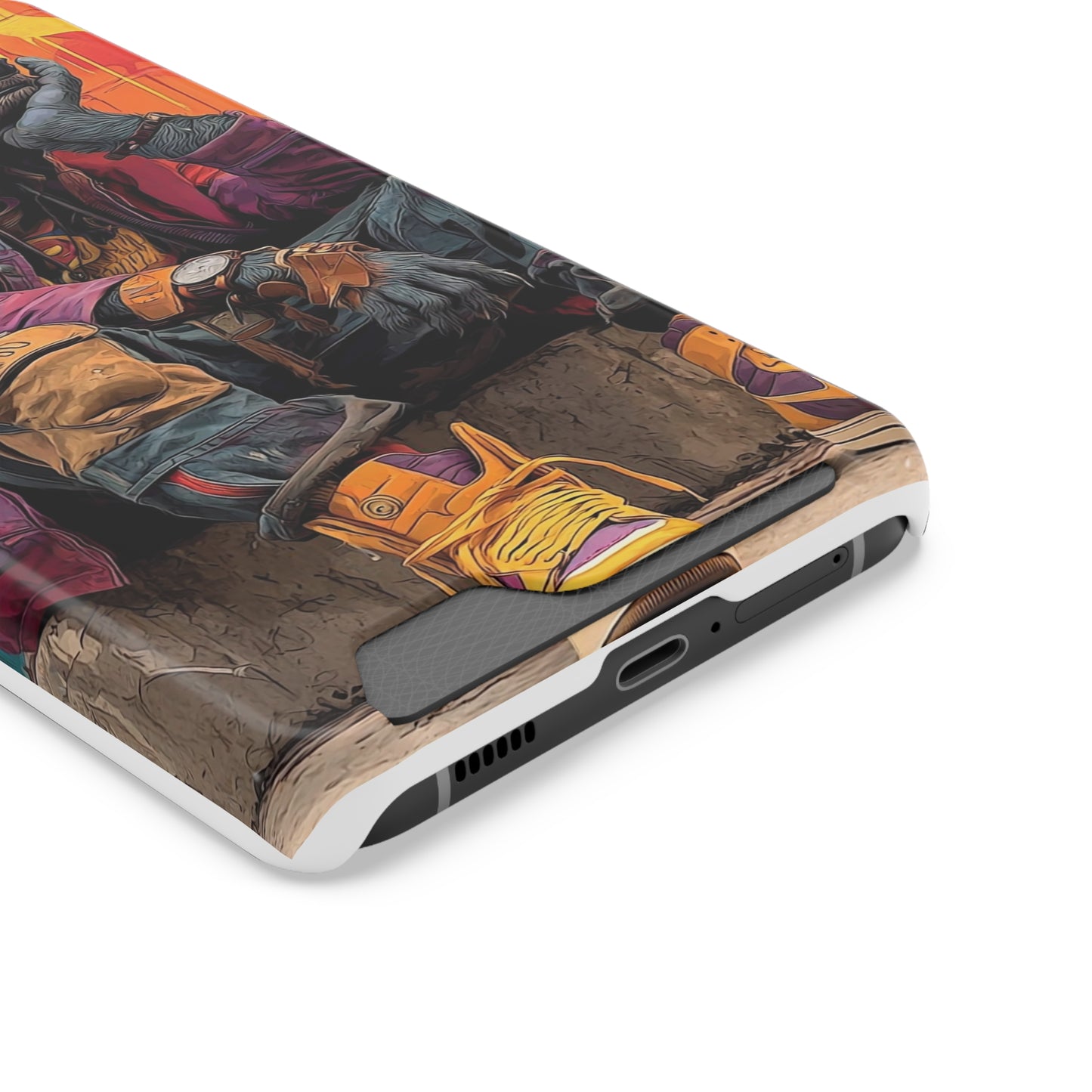 Stylish Phone Case With Card Holder, Trendy Mobile Accessory, Urban Art, Perfect Gift for Teens, Cool Gadget for Everyday Use
