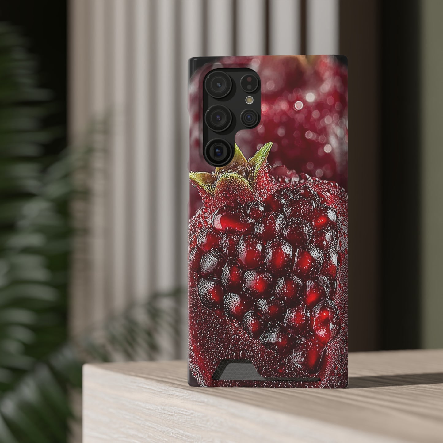 Pomegranate Phone Case with Card Holder, Durable Cover for Vegan Lovers, Fun Gift for Fruit Enthusiasts, Cute Accessory for Everyday Use