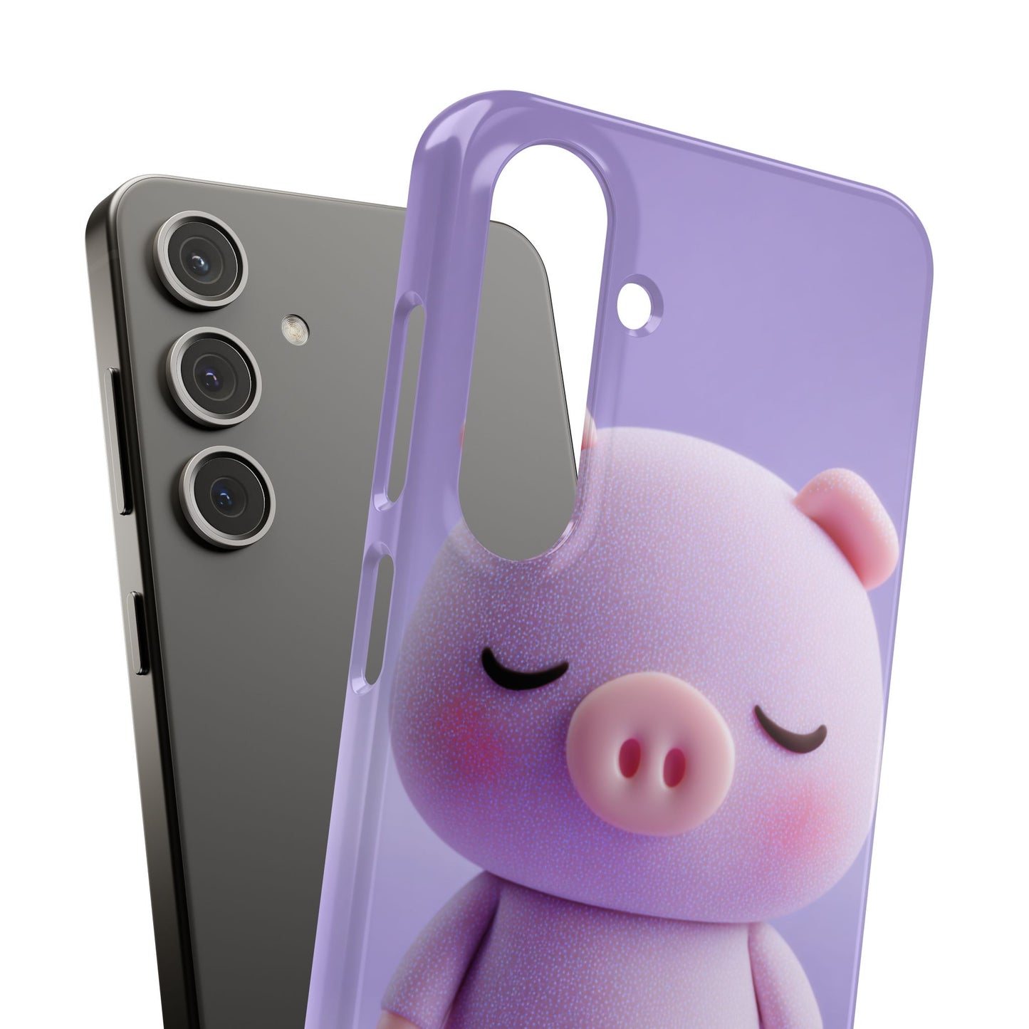 Cute Pig Snap Case for iPhone, Animal Lovers Phone Cover, Kawaii Aesthetic Accessory, Birthday Gift, Unique Phone Protection