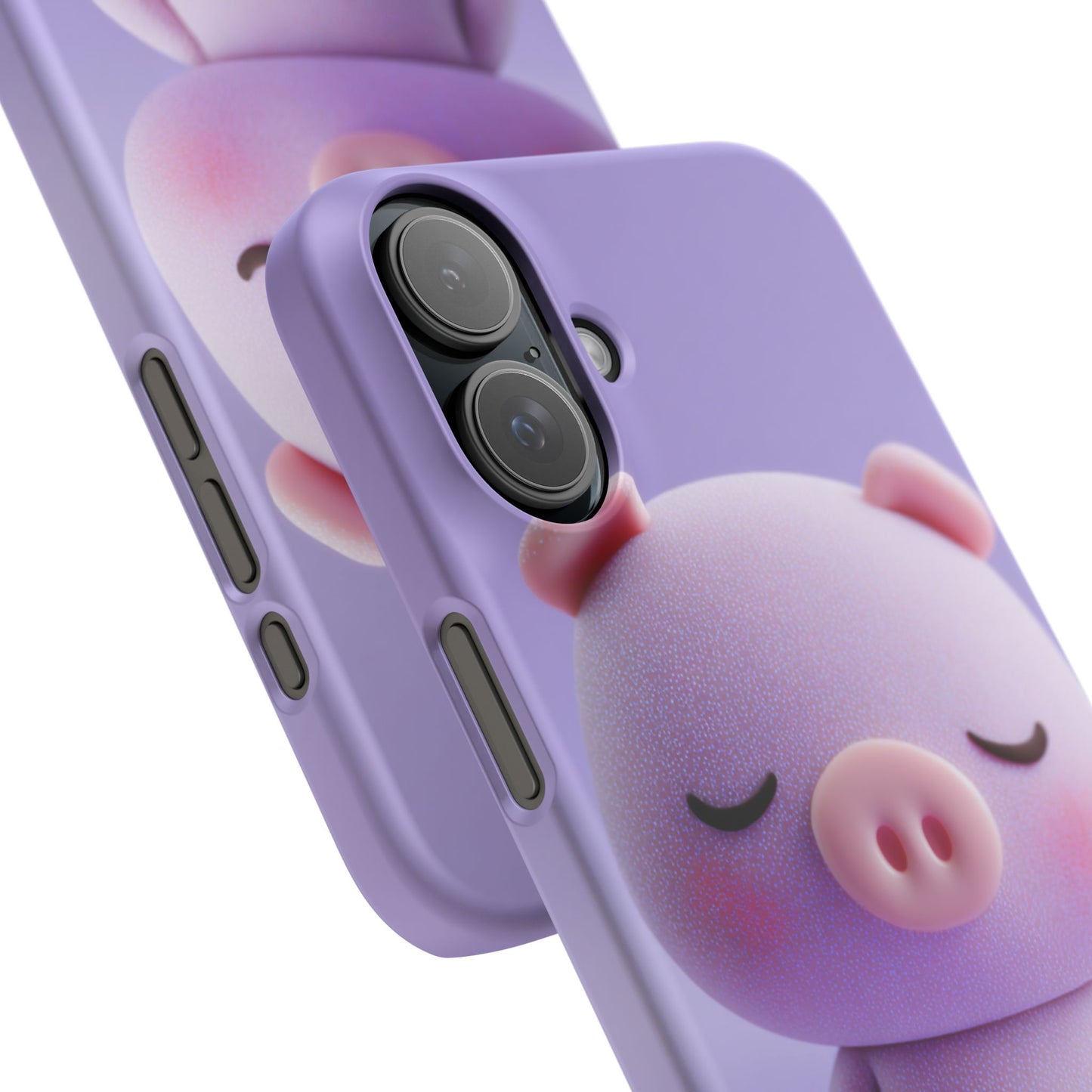 Cute Pig Snap Case for iPhone, Animal Lovers Phone Cover, Kawaii Aesthetic Accessory, Birthday Gift, Unique Phone Protection