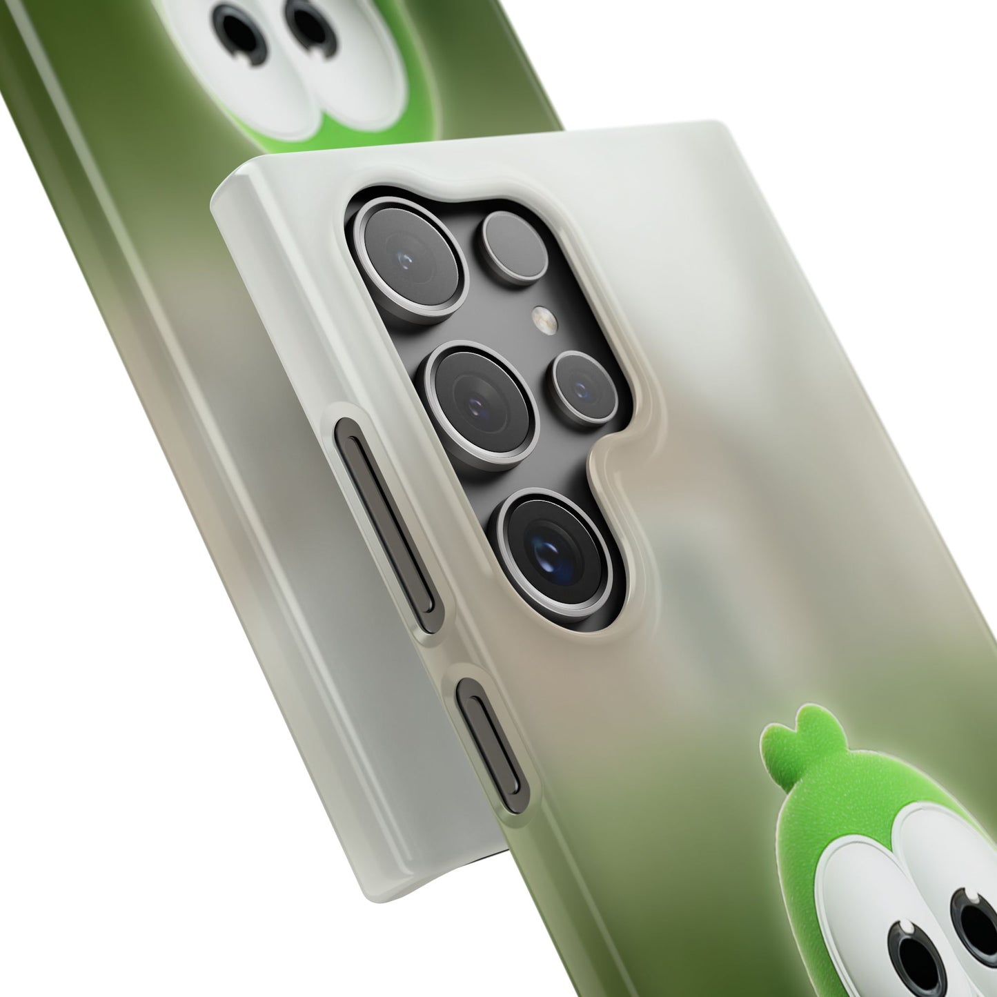 Cute Green Creature Phone Case, Snap Cases, Green Monster Phone Cover, Fun Phone Accessory, Playful Gift for Kids
