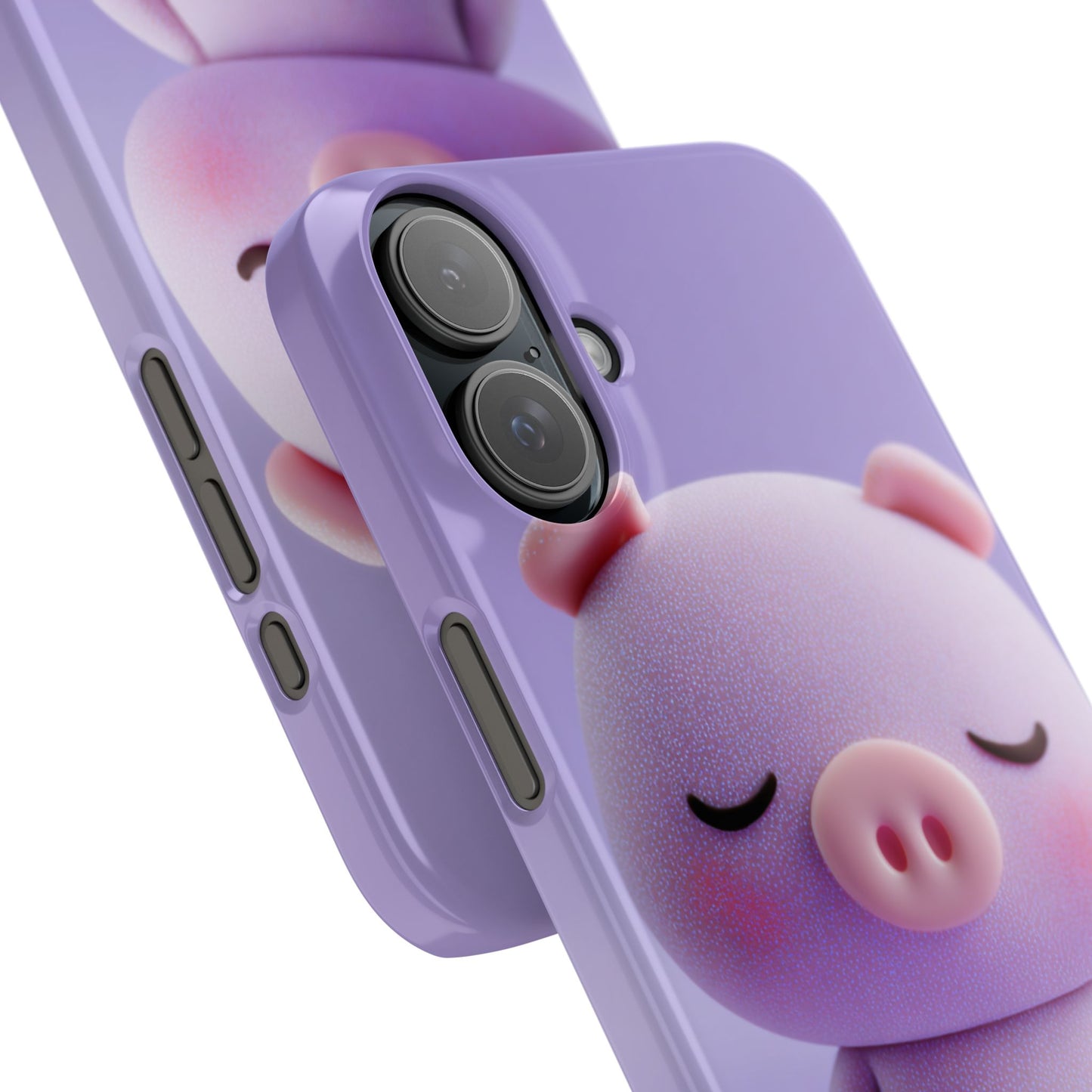 Cute Pig Snap Case for iPhone, Animal Lovers Phone Cover, Kawaii Aesthetic Accessory, Birthday Gift, Unique Phone Protection