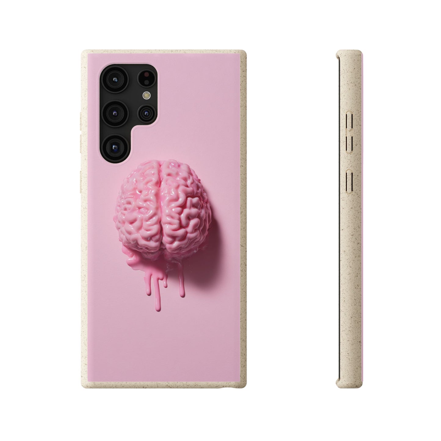 Eco-Friendly Brain Design Phone Case, Biodegradable Phone Cover, Unique Gift for Tech Lovers, Sustainable Accessory, Cute Phone Case